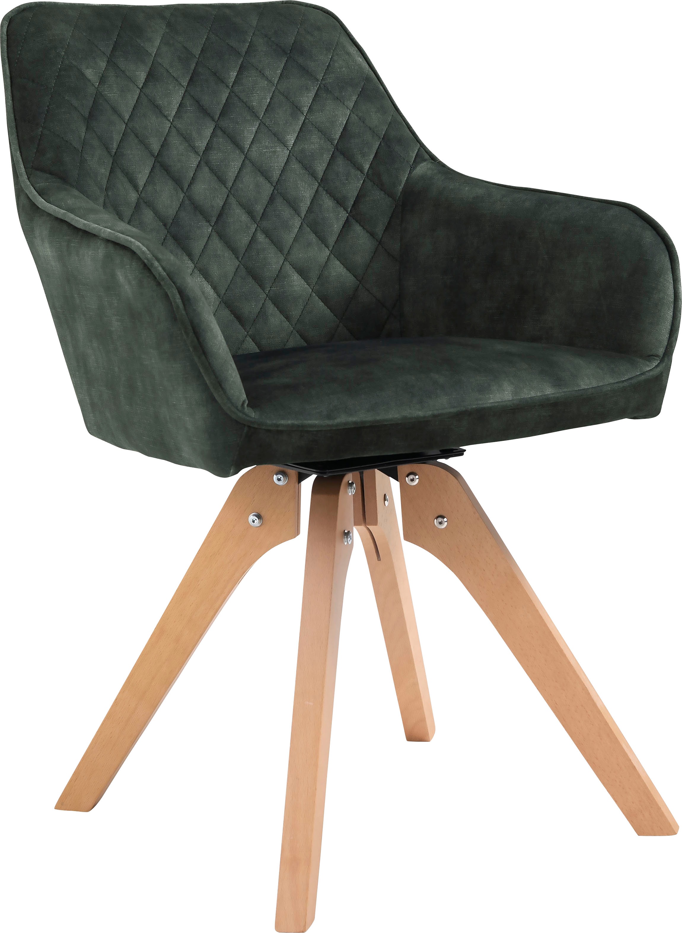 SalesFever Essgruppe »Stilvolle Sitzgruppe« 5-teiliges Set: Samtverlours-Stühle, 180° drehbar, Tischbreite 180 cm