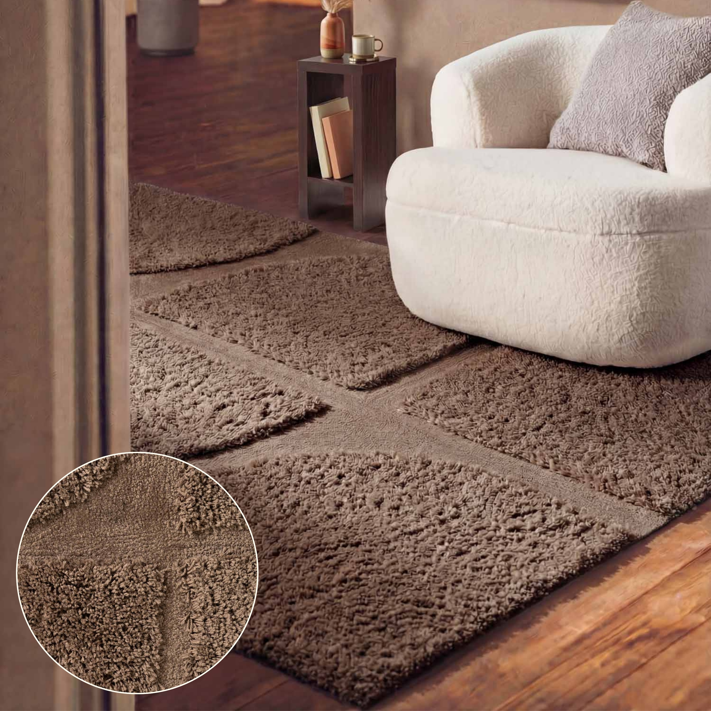 Image of Ted Baker Hochflor-Teppich "Jasper, auch in rund" rechteckig 25 mm Höhe Hoch-Tief-Struktur, Weich, Shaggy, Modern, Wohnzimmer, Schlafzimmer