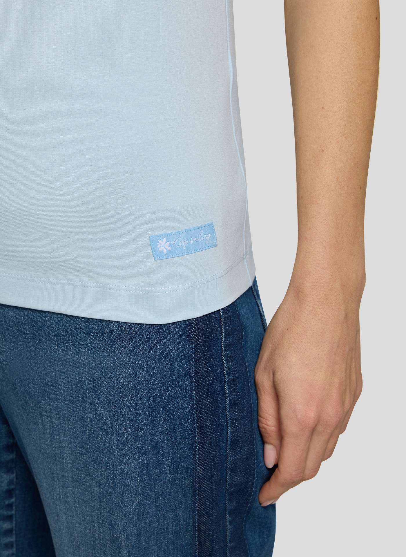 Rabe T-shirt à manches courtes unifarben, mit Rundhals