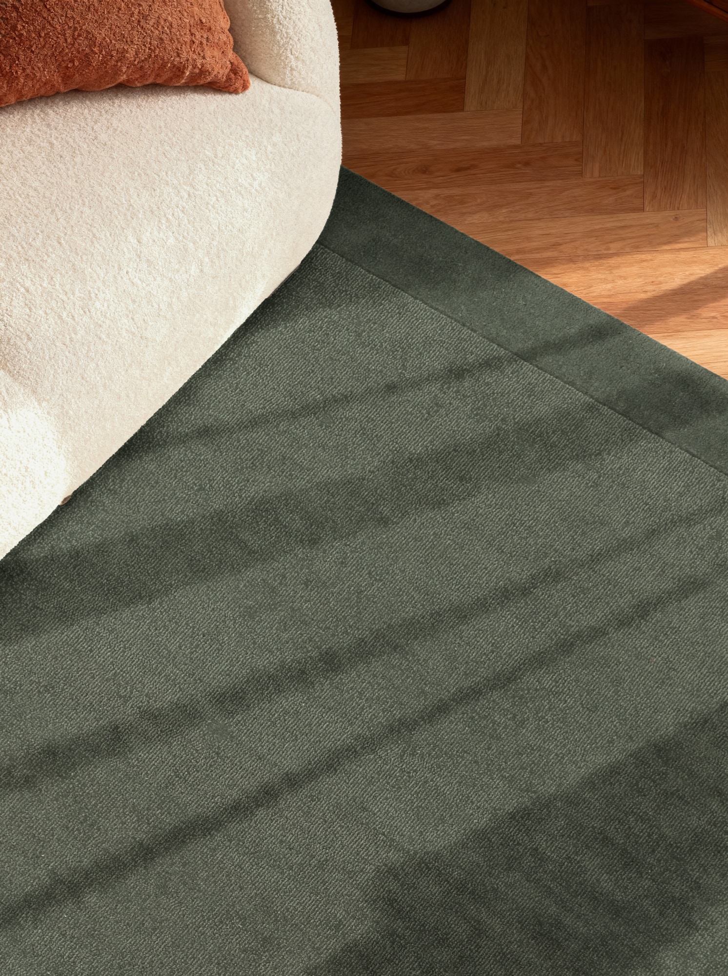 Villeroy & Boch Tapis »Wollteppich Kari« Rectangulaire 17 mm Höhe Handgewebt, Wolle, Bordüre, Einfarbig, Läufer, Wohnzimmer, Modern