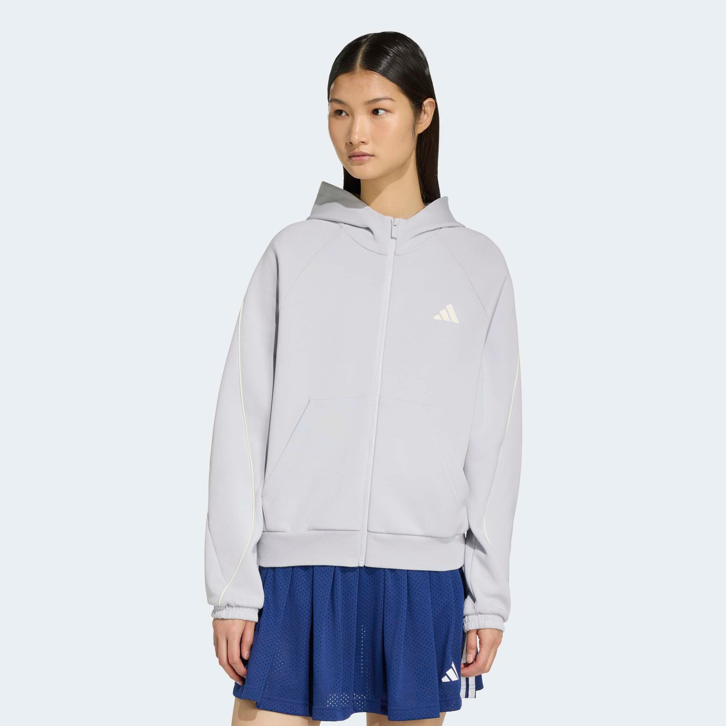 Image of adidas Sportswear Kapuzensweatshirt "STADIUM SMALL LOGO FULL ZIP HOODIE", mit Reissverschluss, in normaler Länge, sportlicher Stil
