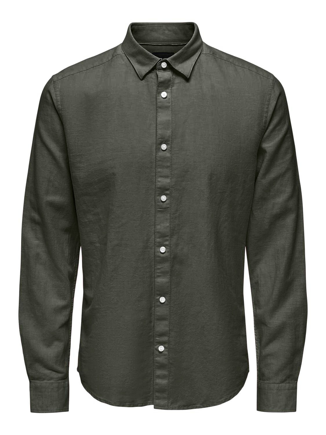 ONLY & SONS Chemise à manches longues »ONSCAIDEN LS SOLID LINEN SHIRT NOOS«