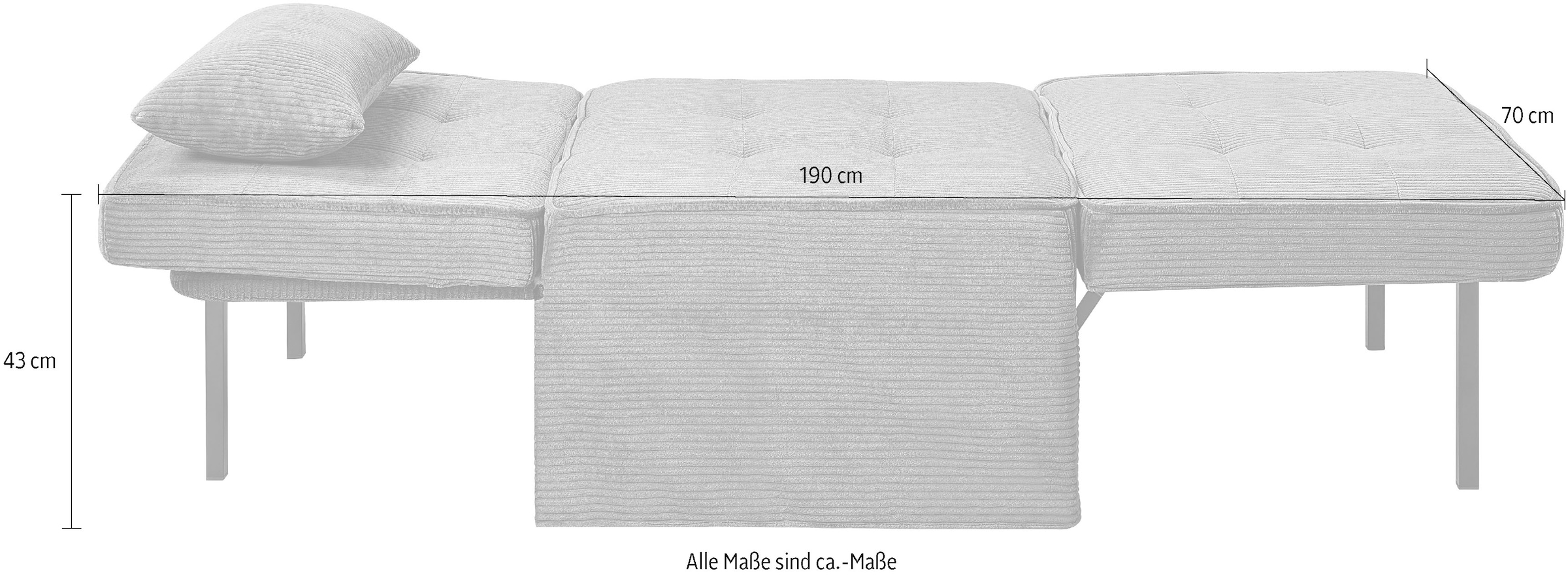 ATLANTIC home collection Schlafsofa »Finn«, wandelbar zum Loungesessel, Relaxliege und Gästebett, inkl. Kissen