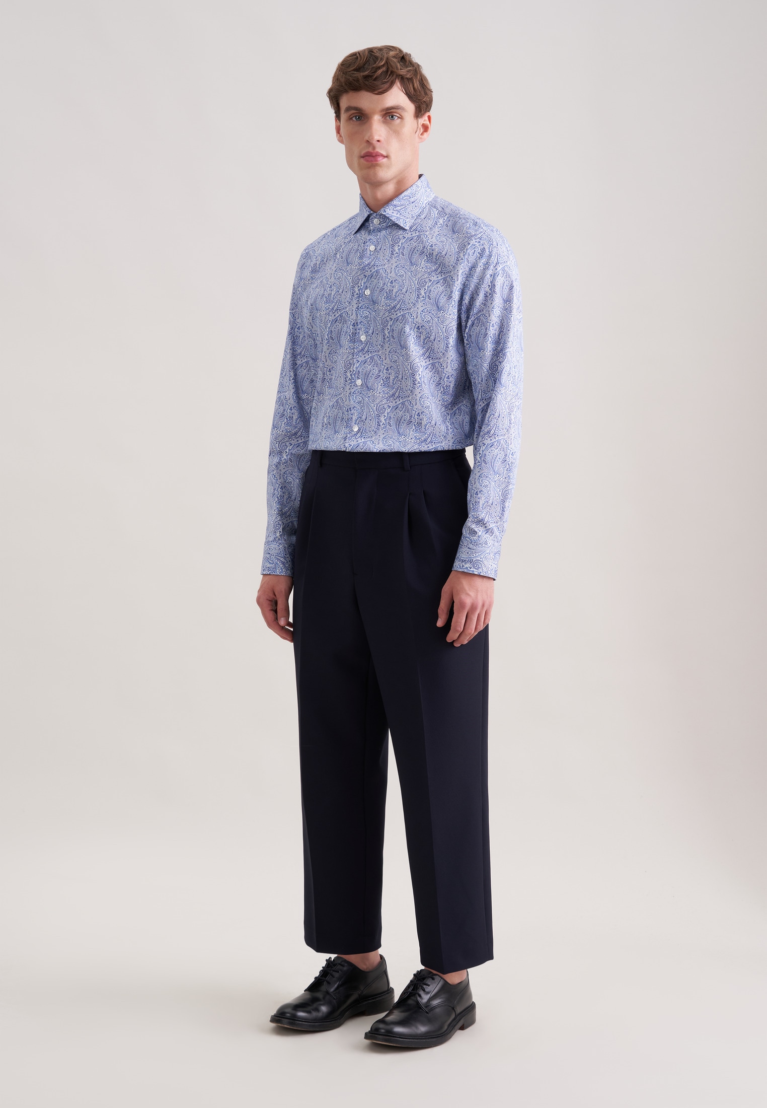 seidensticker Chemise d'affaires »Schwarze Rose« Slim 1/1 Kentkragen Druck