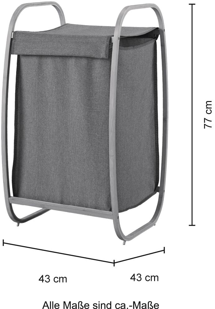 auf Bambus, Wäschekorb mit Breite Entdecke Deckel aus »Costa Wäschesortierer 43 Wäschesack welltime cm, Rica«,