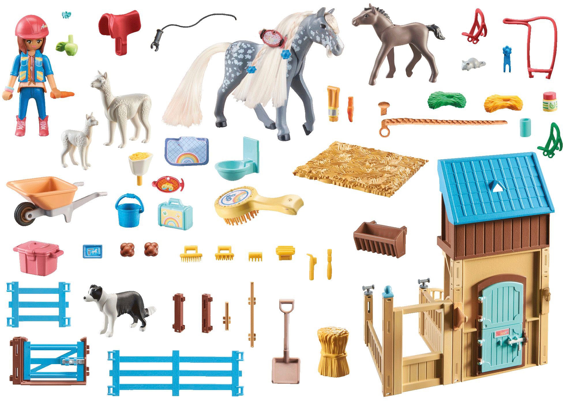 Playmobil® Konstruktions-Spielset »Amelia & Whisper mit Pferdebox (71353), Horses of Waterfall«, (117 St.), teilweise aus recyceltem Material