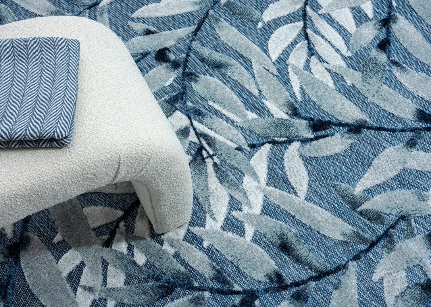 Myflair Möbel & Accessoires Teppich »Olivia, LAGERRÄUMUNG!« rechteckig 8 mm Höhe Blätter Motiv, Hoch-Tief Effekt, Outdoor geeignet, Balkon, Terrasse