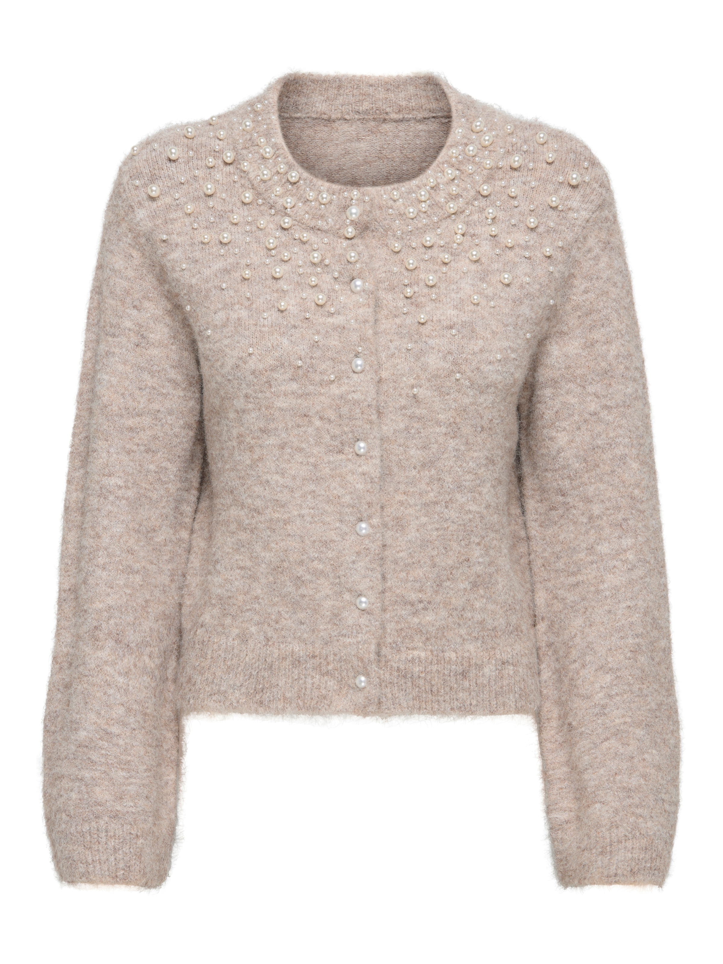 ONLY Veste en tricot »ONLMIGGIE LS O-NECK PEARL CARDIGA EX KNT« Materialmix, regular fit