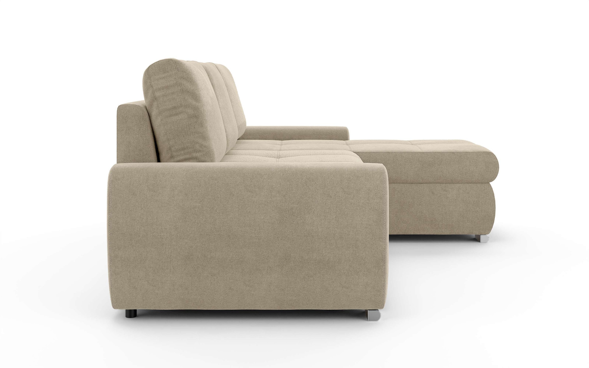INOSIGN Ecksofa »HAVERHILL Schlafsofa mit Bettkasten, Masse B/H/T: 237/89/166 cm«, L-Form mit Recamiere links oder rechts bestellbar, Wellenunterfederung