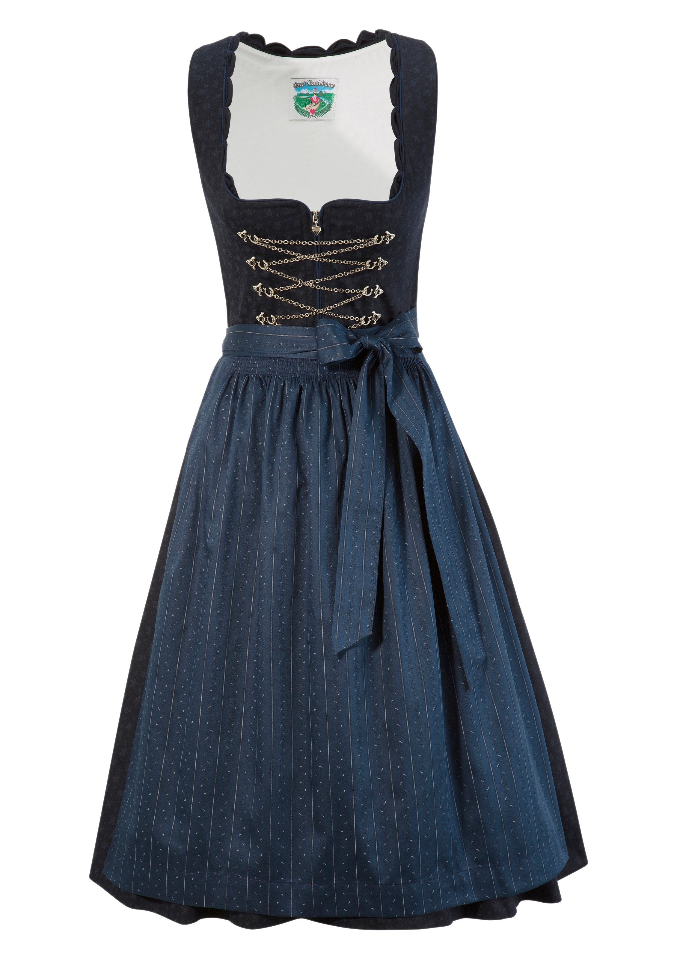 Turi Landhaus Dirndl midi mit Zipp vorne