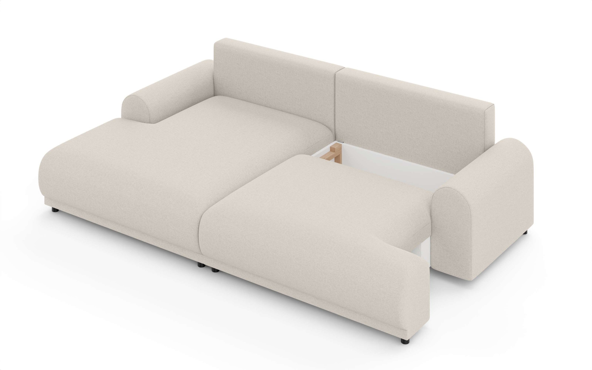 Home affaire Ecksofa »Marsby, mit Bettfunktion und Bettkasten, Masse: B/H/T 242/65/145 cm« L-Form mit Wellenunterfederung, Recamiere links oder rechts bestellbar