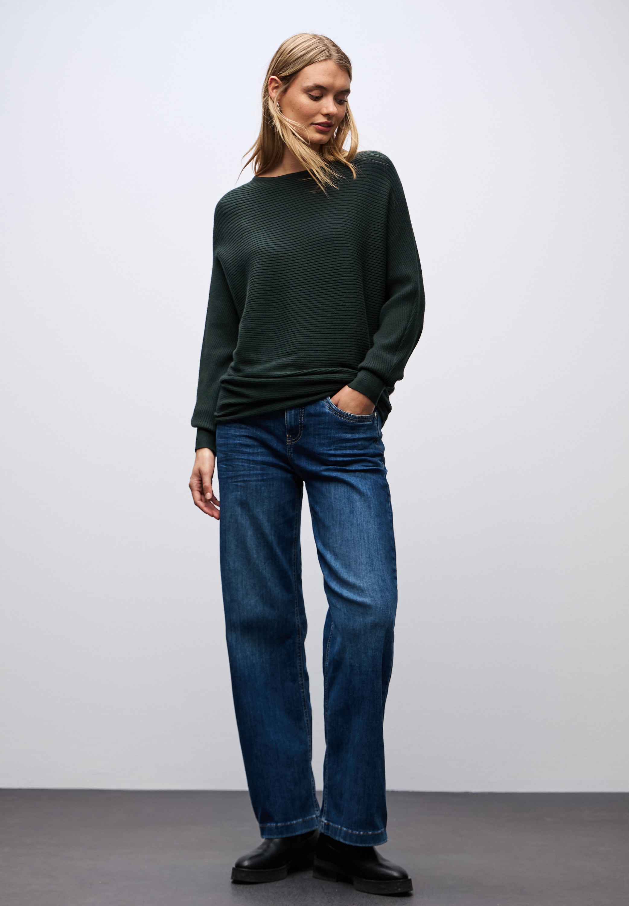 STREET ONE Pull en tricot avec structure fine et coupe ample