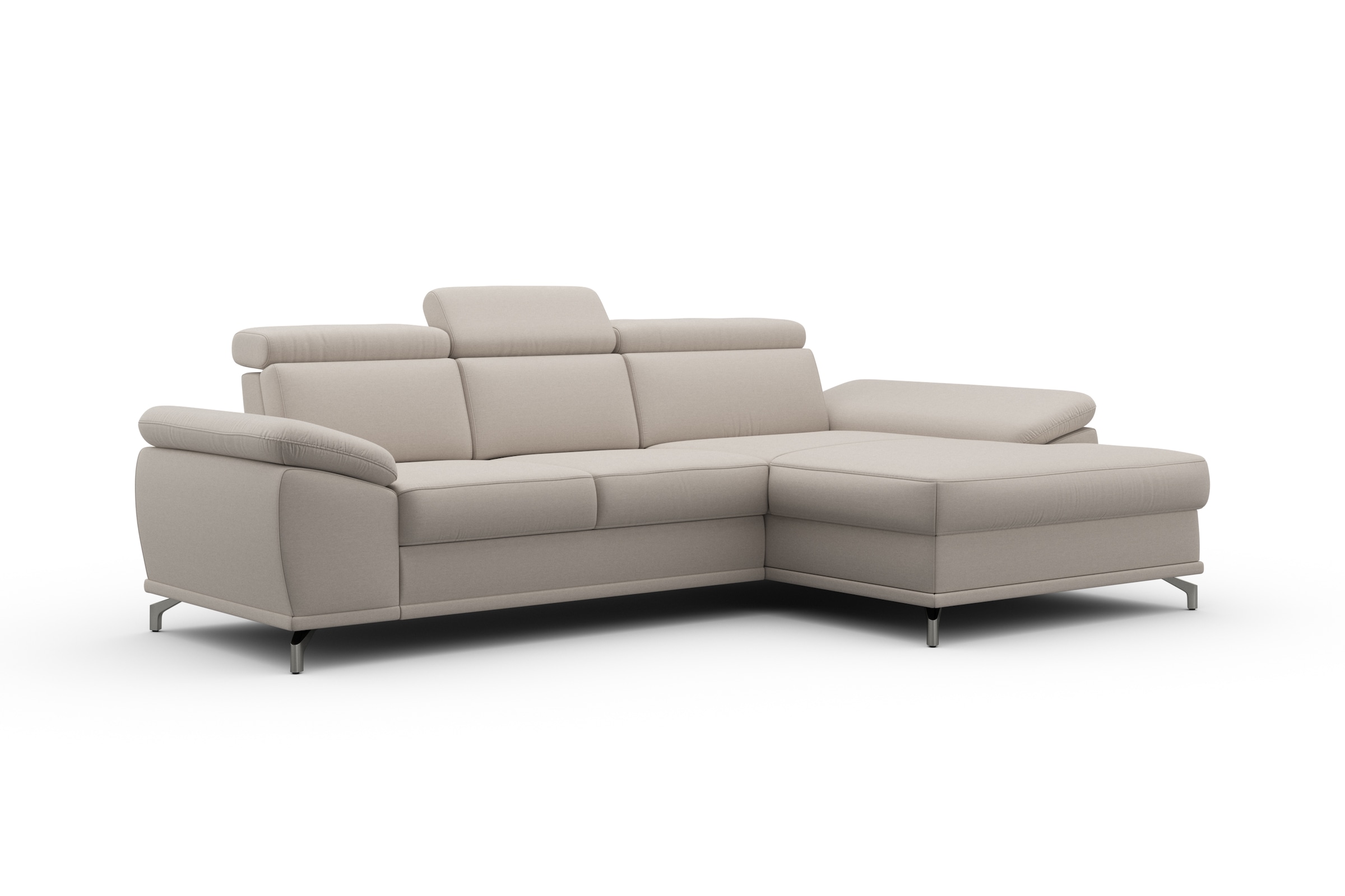 sit&more Ecksofa »Cabrio L-Form, B: 295 cm, mit Sitztiefen-, Arm- & Kopfteilverstellung« 2 Nierenkissen, Federkern, optional Bettfunktion und Stauraum
