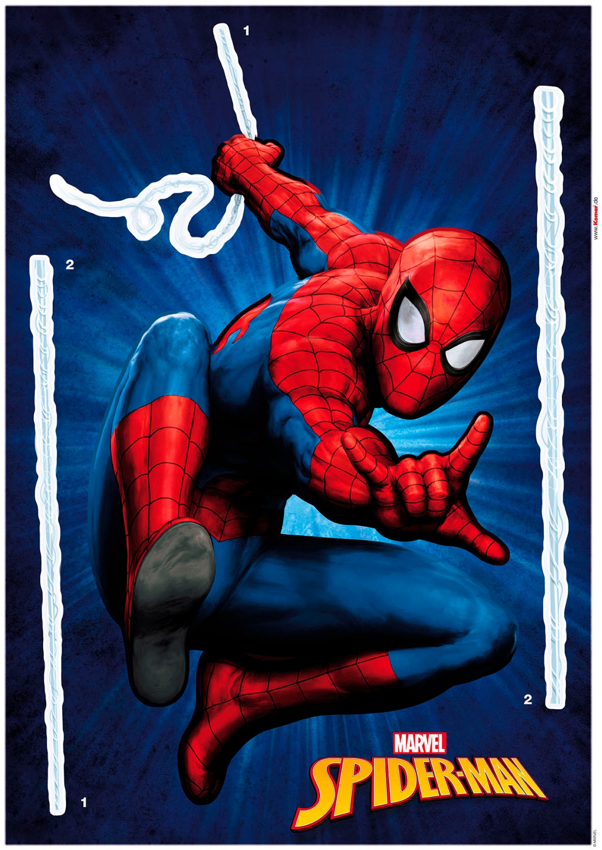 Découvrir »Spider-Man«, Wandtattoo (Breite Höhe), sur Wandtattoo Komar selbstklebendes (3 x St.), 50x70 cm
