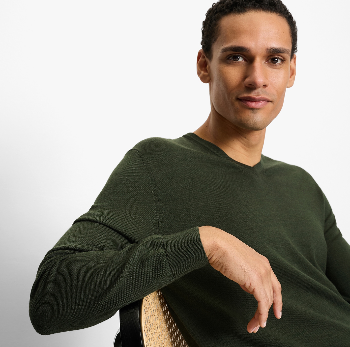 OLYMP Pull col V »OLYMP Strick Casual« pull classique en maille