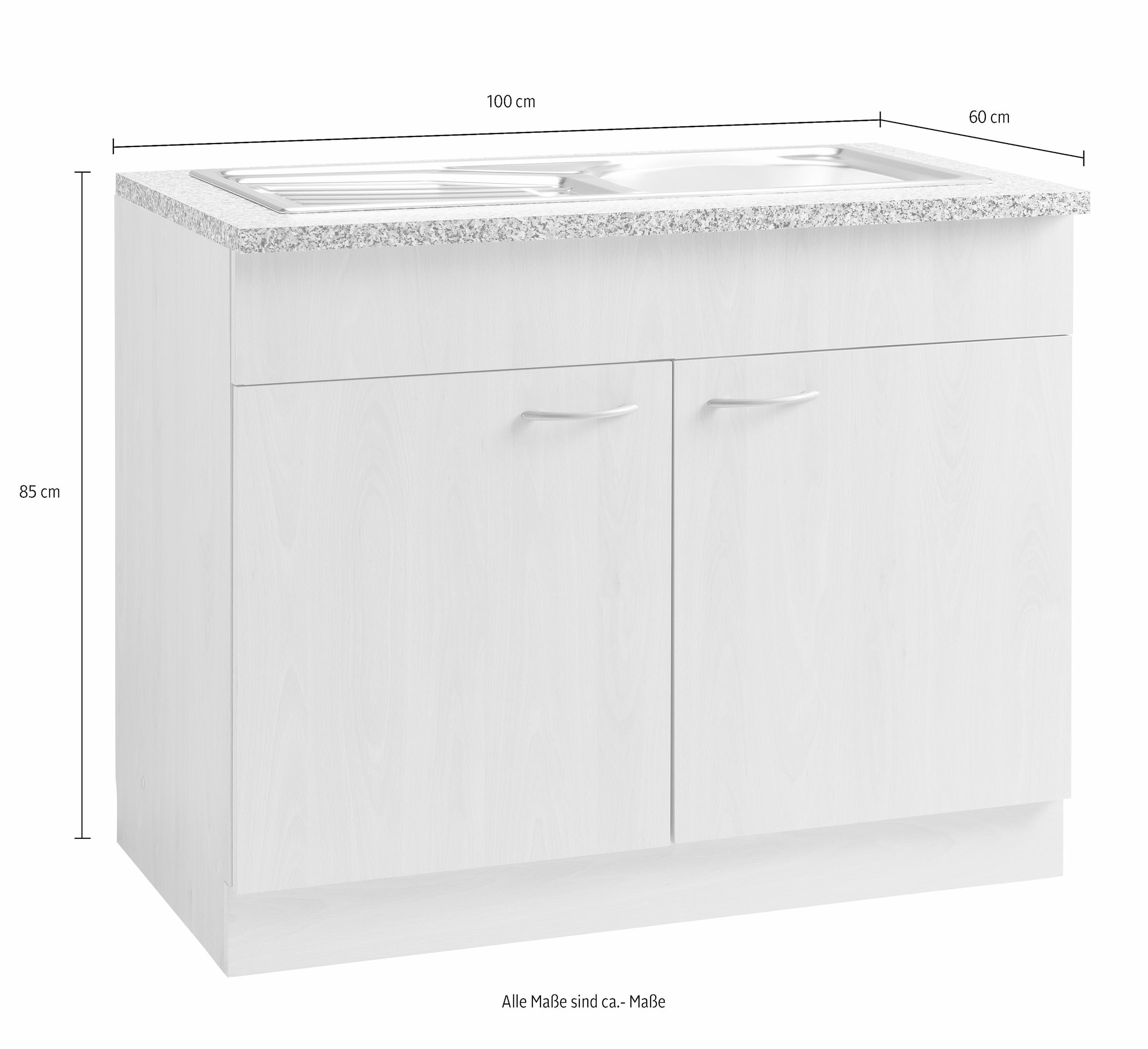 wiho Küchen Spülenschrank »Kiel«, 100 cm breit, 60 cm tief