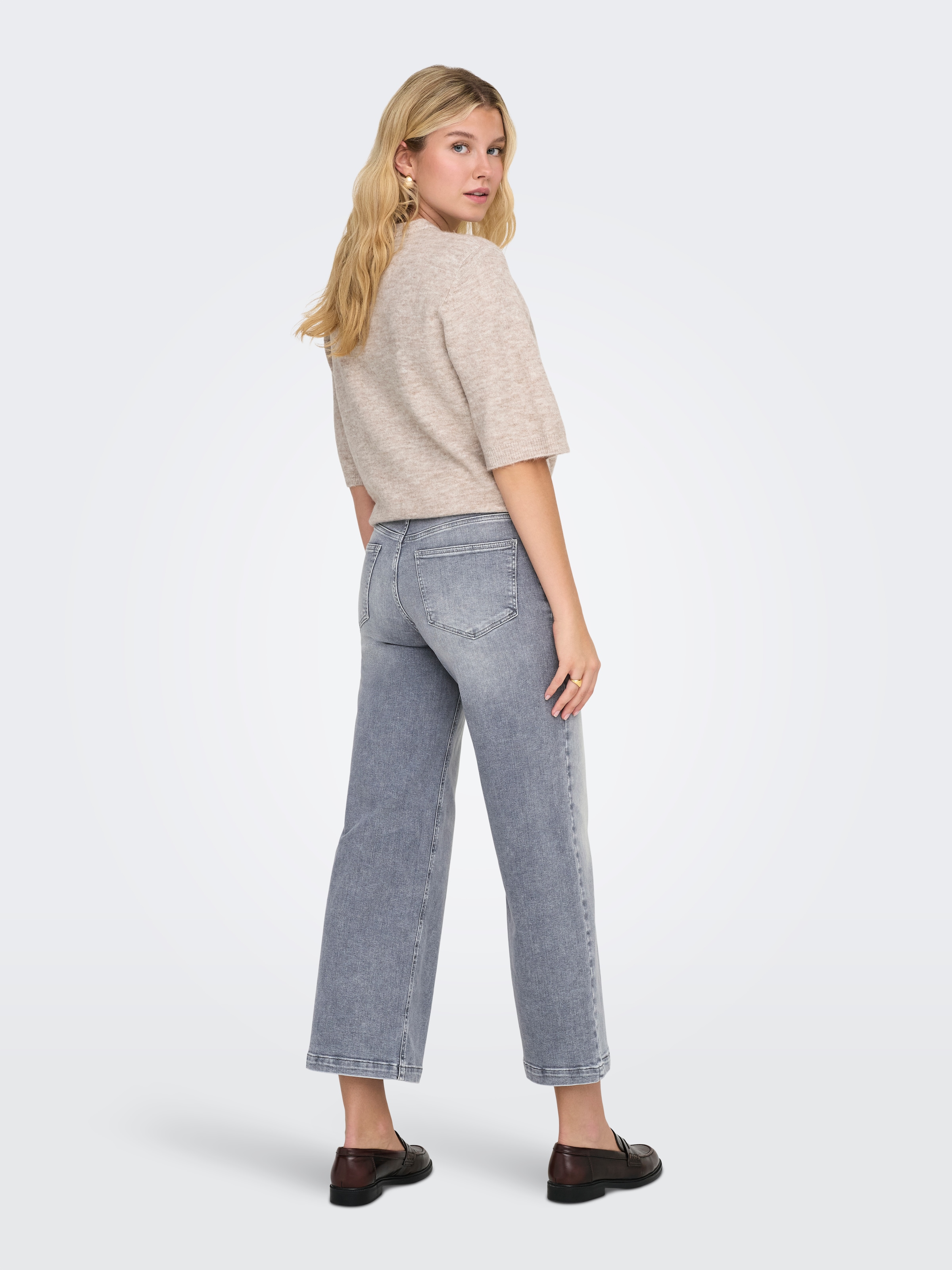ONLY Jeans taille haute »ONLMADISON BLUSH HW CP WD DNM REA293NOOS« hohe Taille, weite Beinform, verkürzte Länge