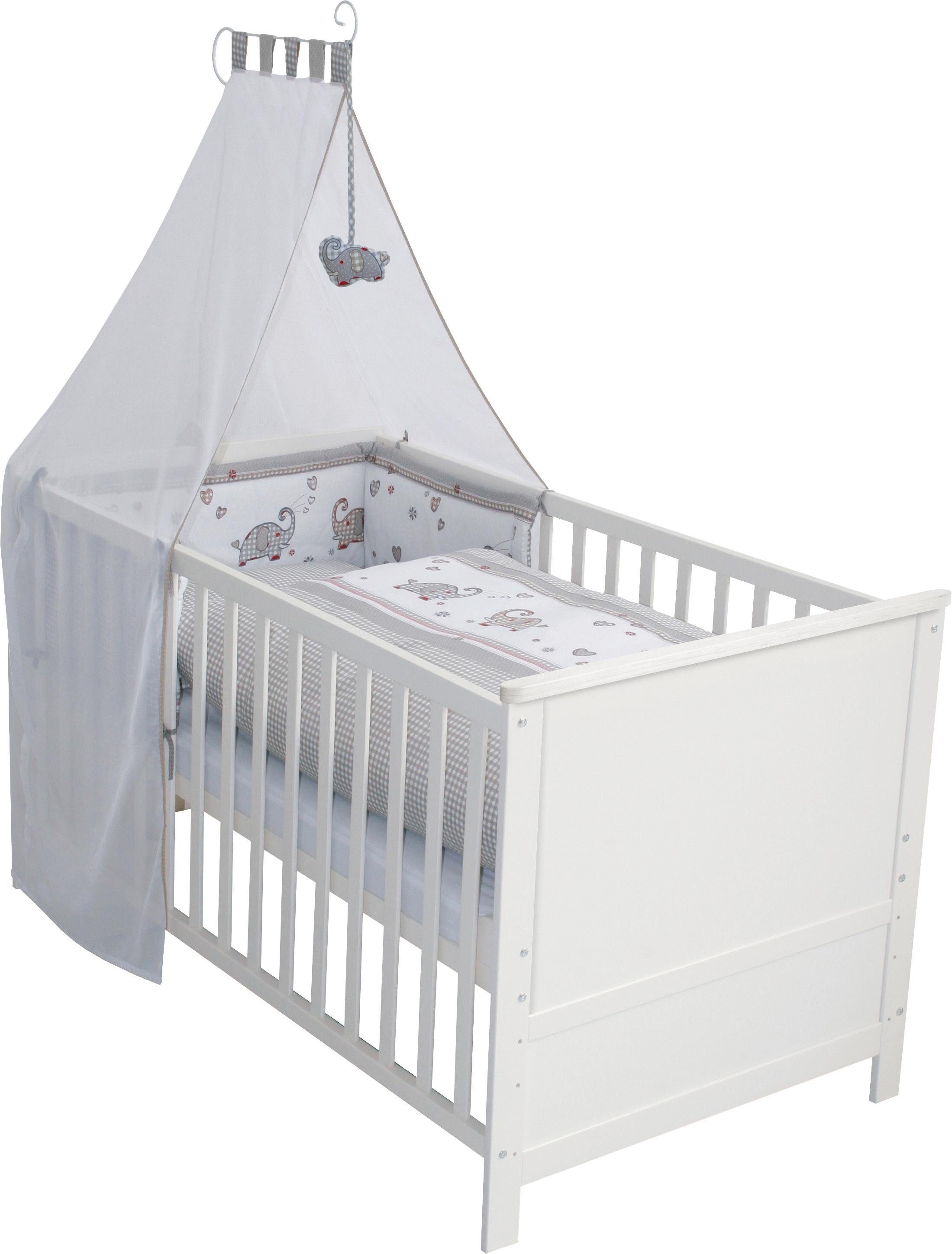 Image of roba® Komplettbett »Jumbo twins grau, 70x140 cm«, (6 tlg.), inklusive Kinderbettausstattung, zum Juniorbett umbaubar bei Ackermann Versand Schweiz