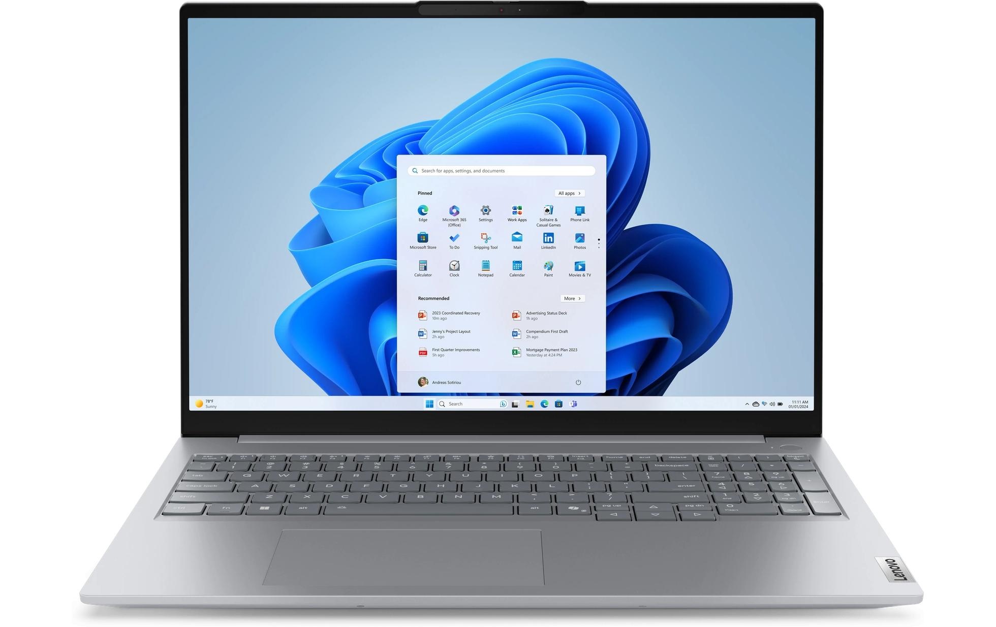 Image of Lenovo Notebook "ThinkBook 16 G8 IAL" 40,64 cm / 16 ″ Intel Core Ultra 5 eingebauter Lautsprecher, eingebautes Mikrofon, Webcam