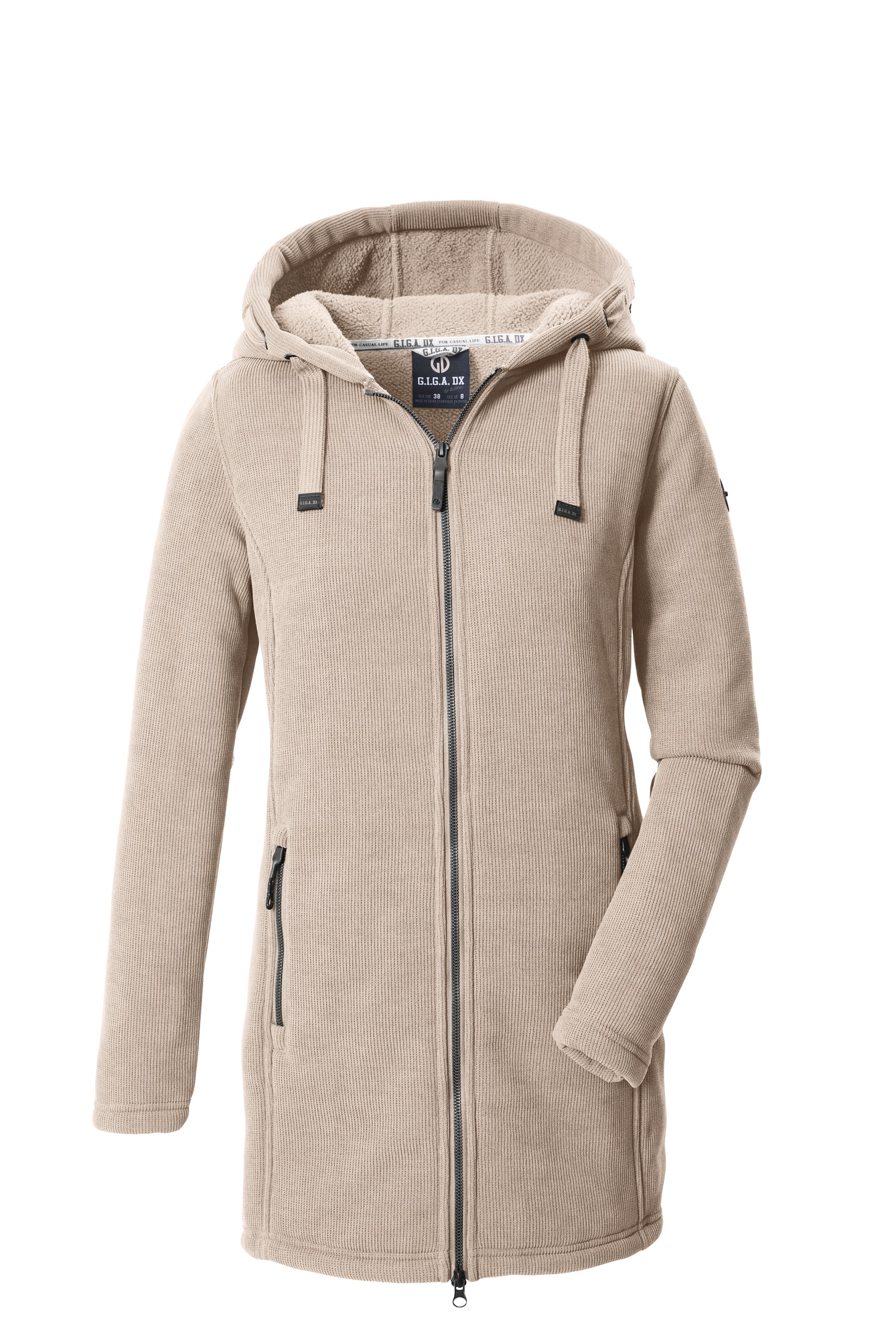 G.I.G.A. DX by killtec Strickfleecejacke »GW 44 WMN KNTFLC PRK« mit Kapuze in Longform, mit 2-Wege-Reissverschluss