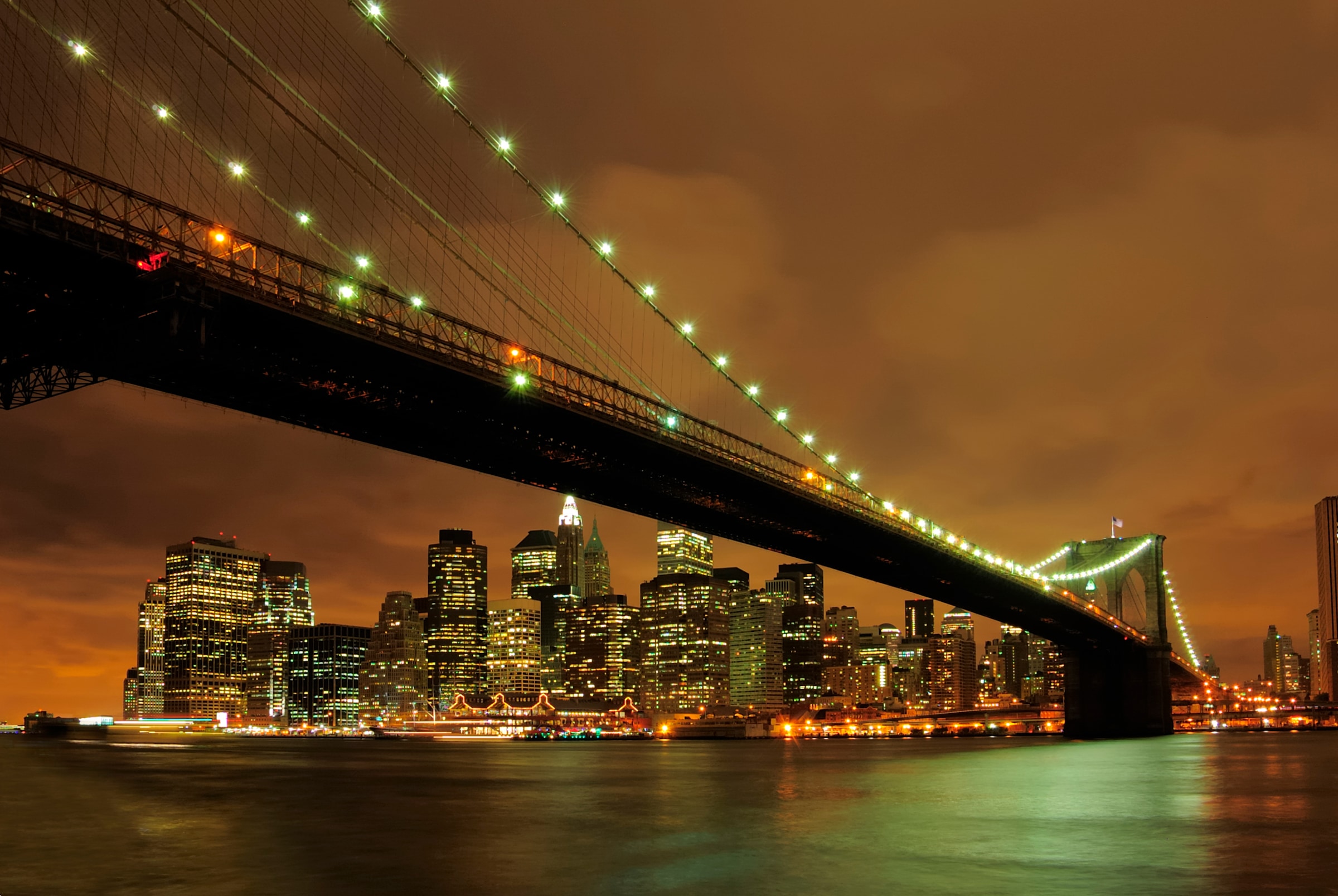 Papermoon Papier peint photo »Brooklyn Bridge by Night« lisse