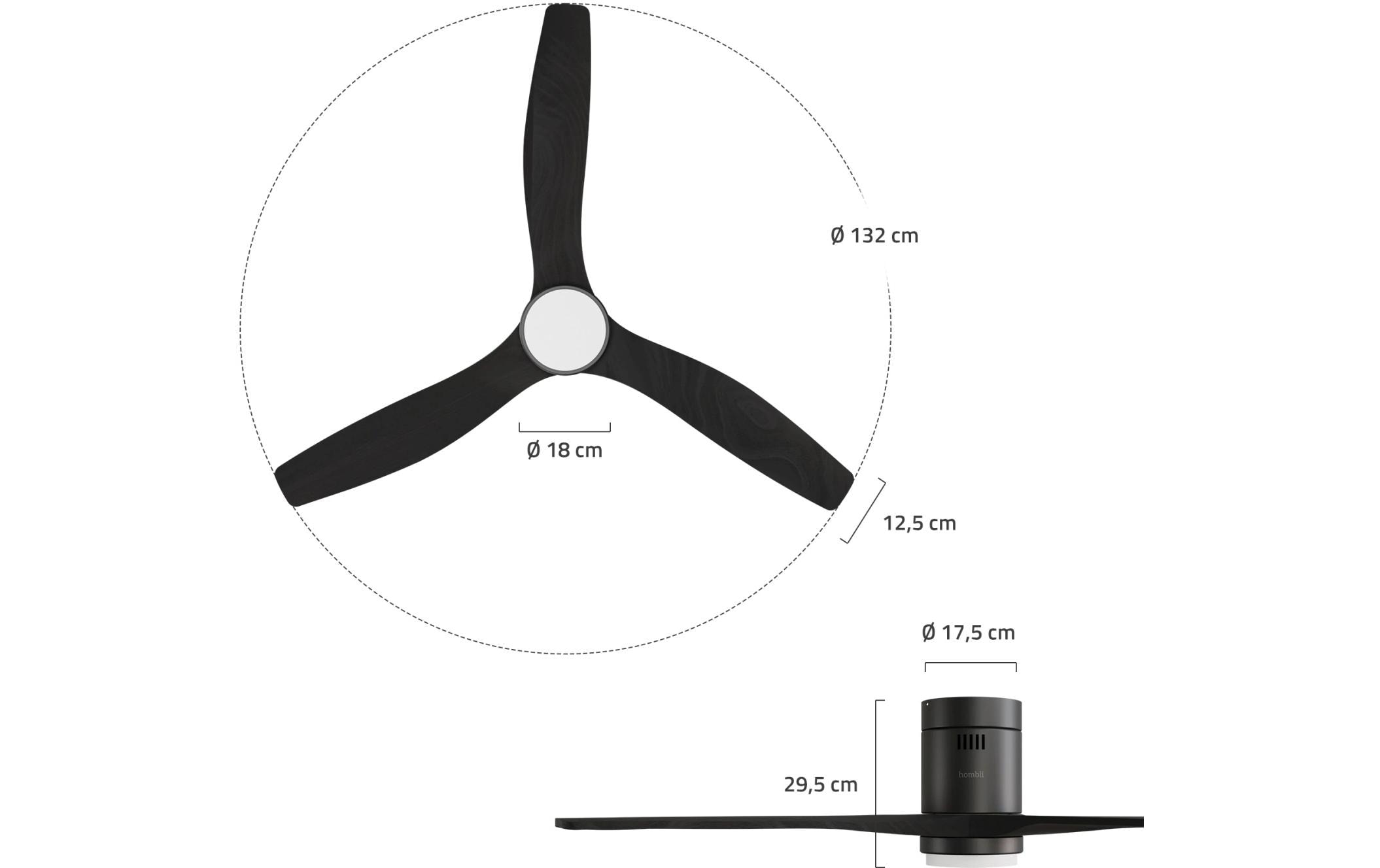 Hombli Deckenventilator »1320 mm« 132 cm Durchmesser