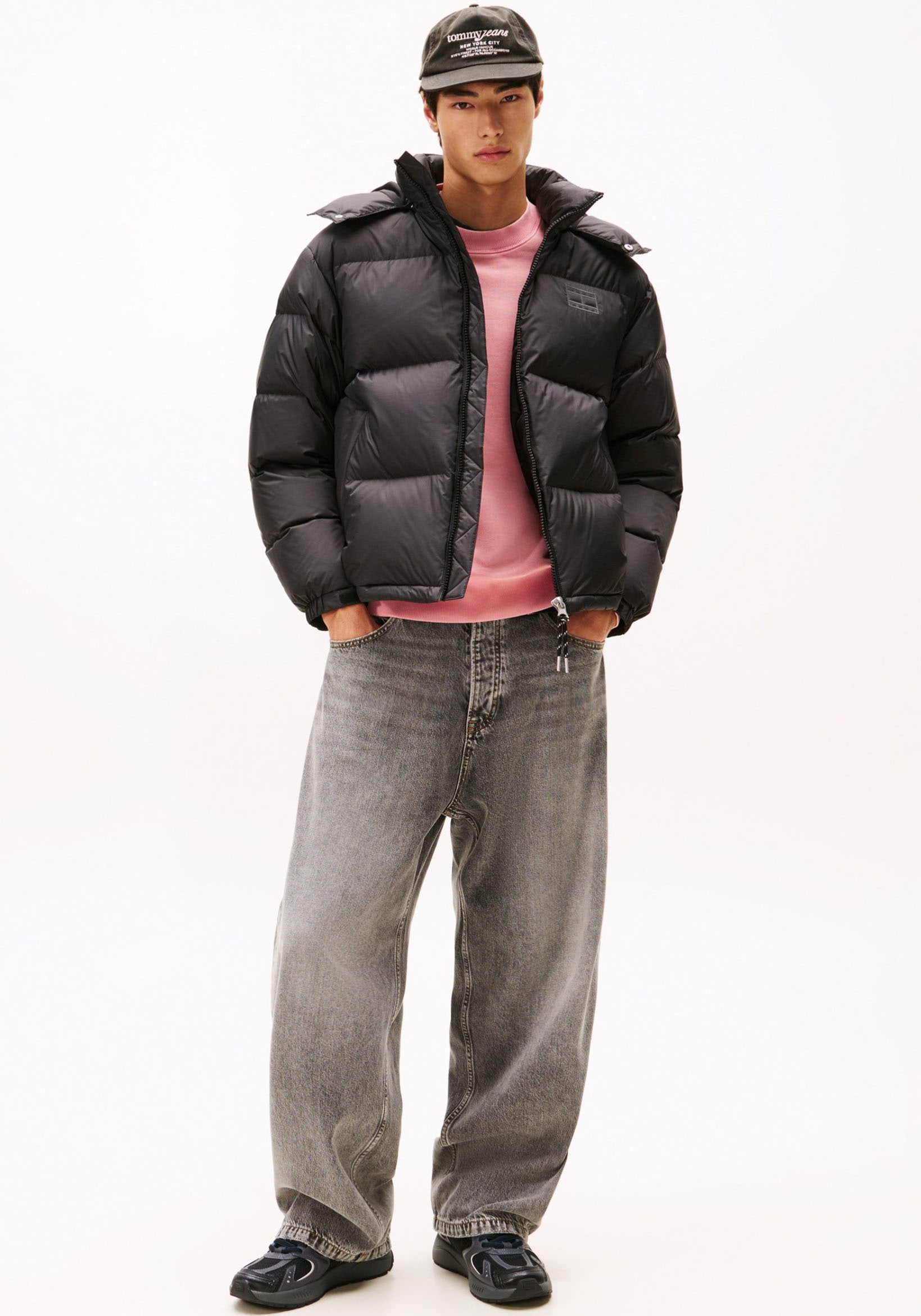 Tommy Jeans Veste matelassée »ALASKA DOWN PUFFER« mit Kapuze Übergangsjacke Regular fit mit abnehmbarer Kapuze