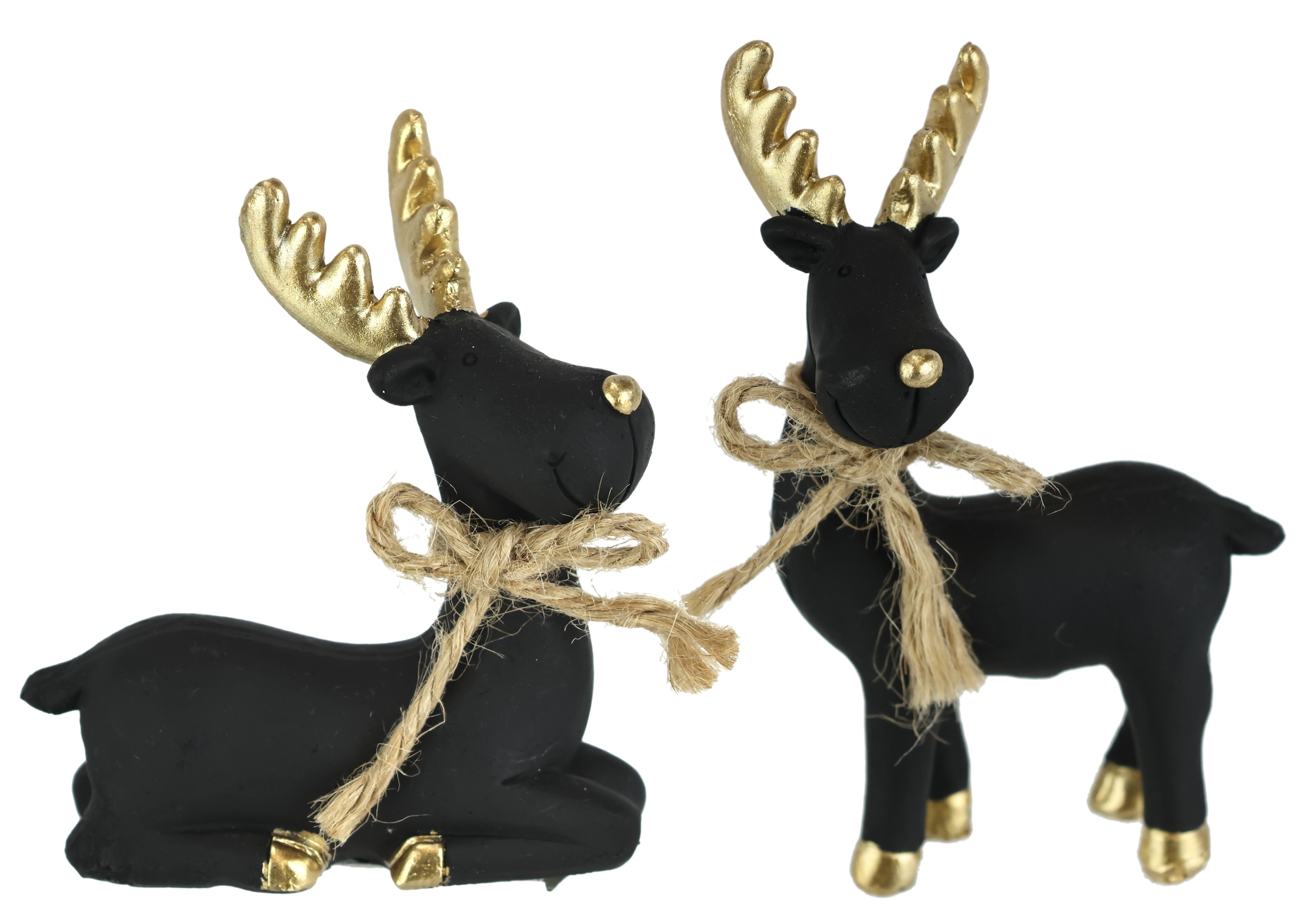 Image of I.GE.A. Dekofigur "Tierfigur Elch" Figur Rentier Skulptur Statue Weihnachtsdeko Hirsch Dekohirsch Advent