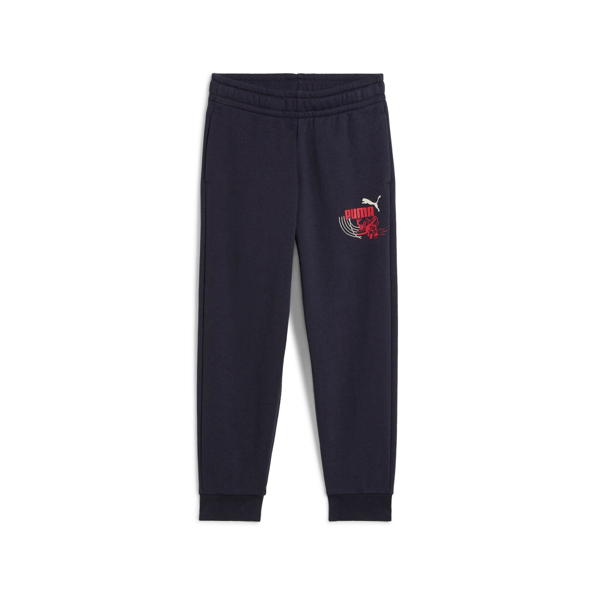 Image of PUMA Trainingshose "LITTLE RUNNERS SWEATPANTS TR PS" für Kinder, sportlicher Stil, mit Print-Applikation