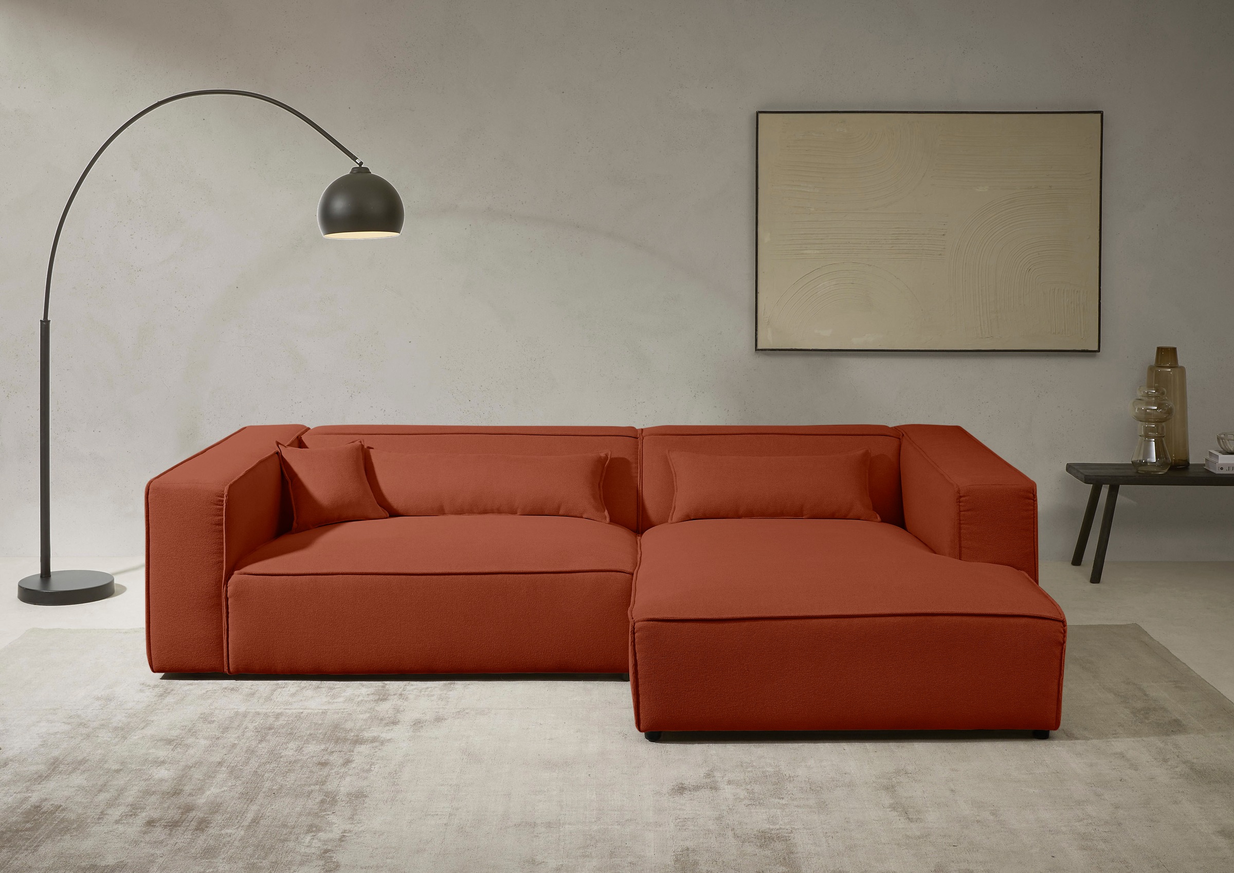 Image of LeGer Home by Lena Gercke Ecksofa "PIARA XXL Struktur u. Leinenoptik, Big-Sofa, L-Form" wahlweise Ottomane rechts/links, Kedernaht, extra tiefe Sitzfläche