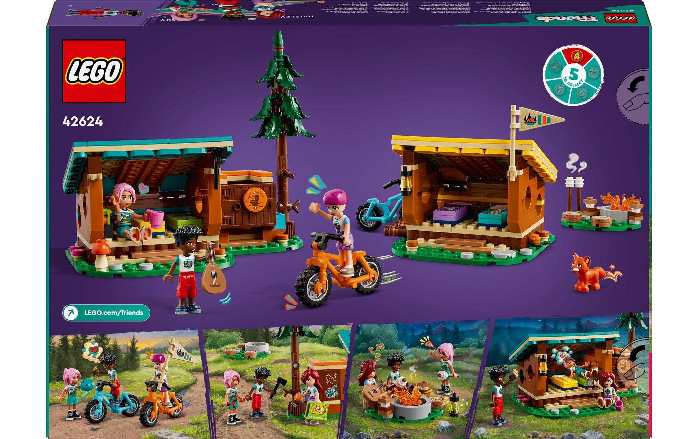 LEGO® Spielbausteine »Friends Gemütliche Hütten im Abenteuercamp 42624«, (437 St.)