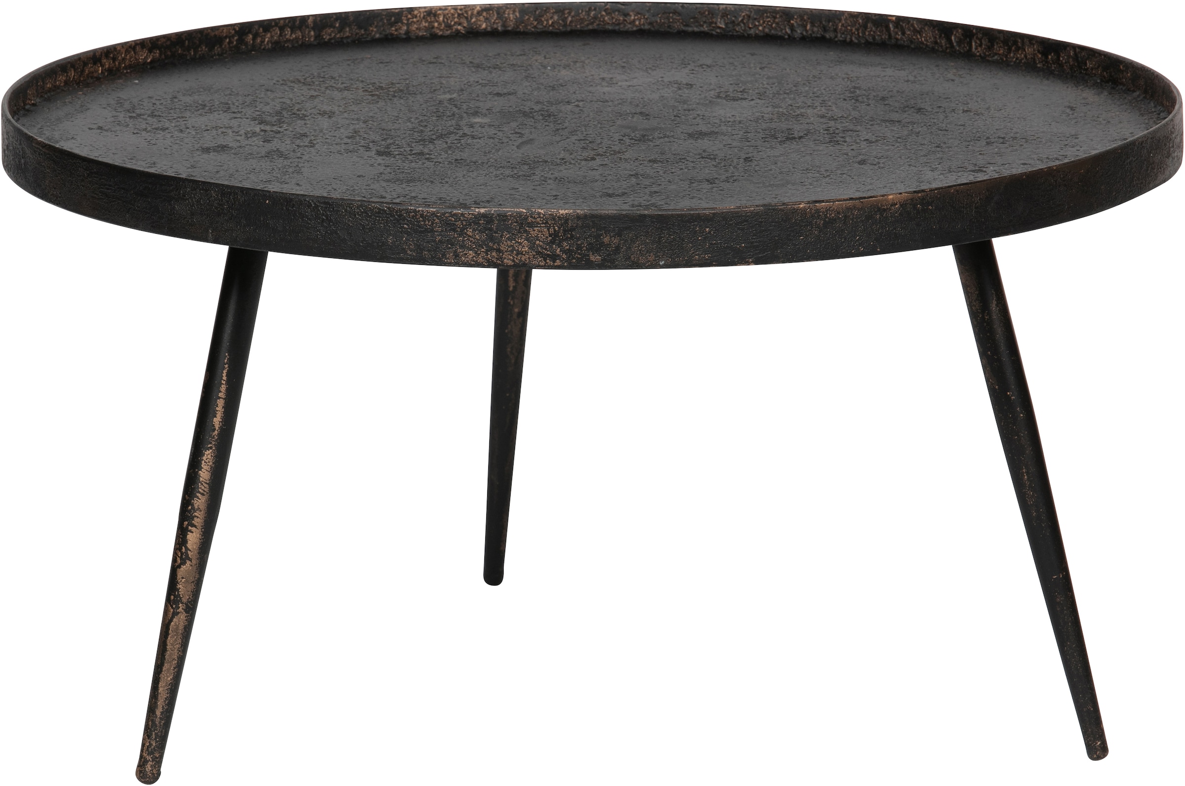 WOOOD Beistelltisch »Bounds breiter Ausführung mit Multiplex-Zinkbeschichtung Ø 76 x 40 cm« 4 cm Randerhöhung, Metallbeine Höhe 36 cm, Tragkraft 20 kg