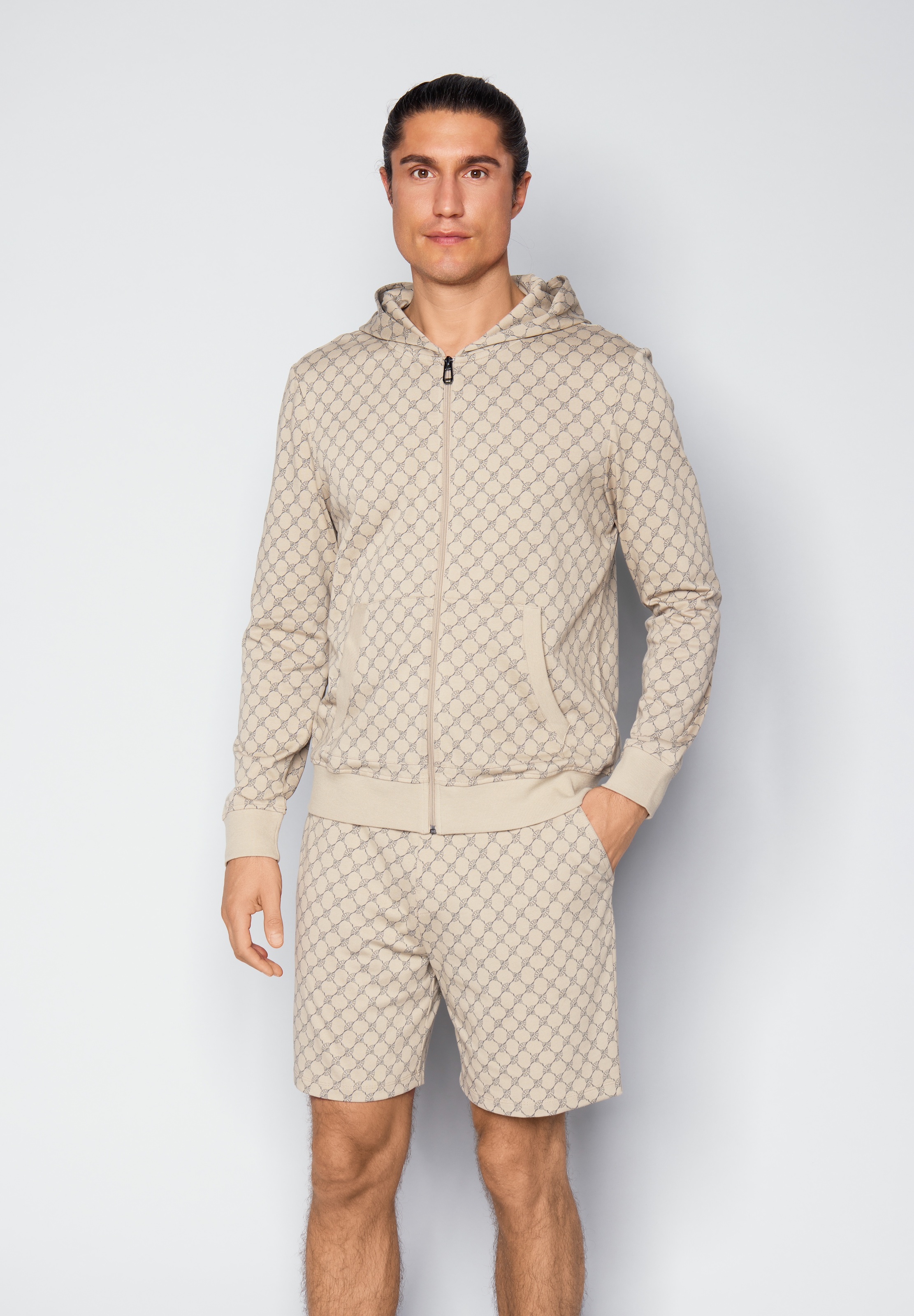 JOOP! Veste sweat mit Cornflower-Print allover und Kapuze