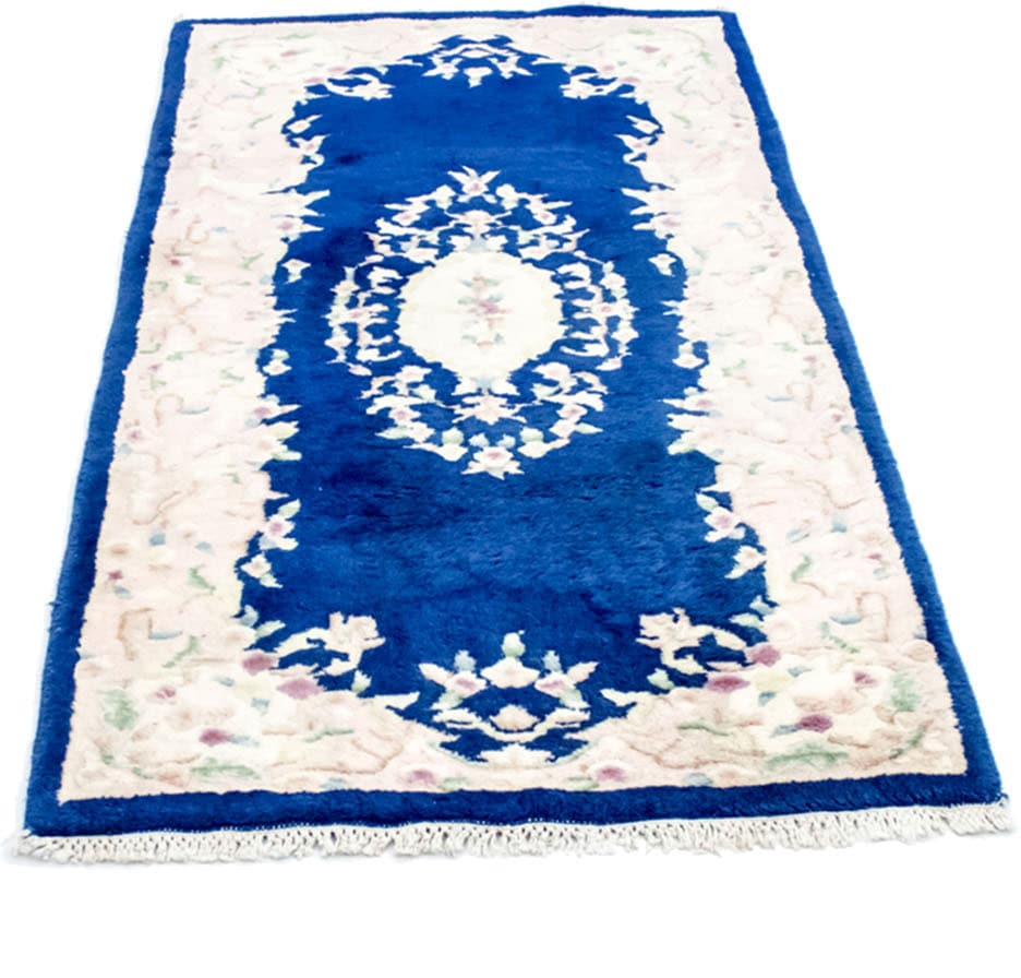 morgenland Wollteppich »China Teppich handgeknüpft kaufen blau«, rechteckig jetzt