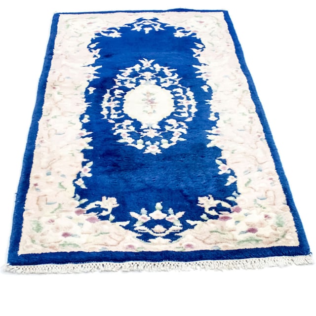 morgenland Wollteppich »China Teppich handgeknüpft blau«, rechteckig jetzt  kaufen