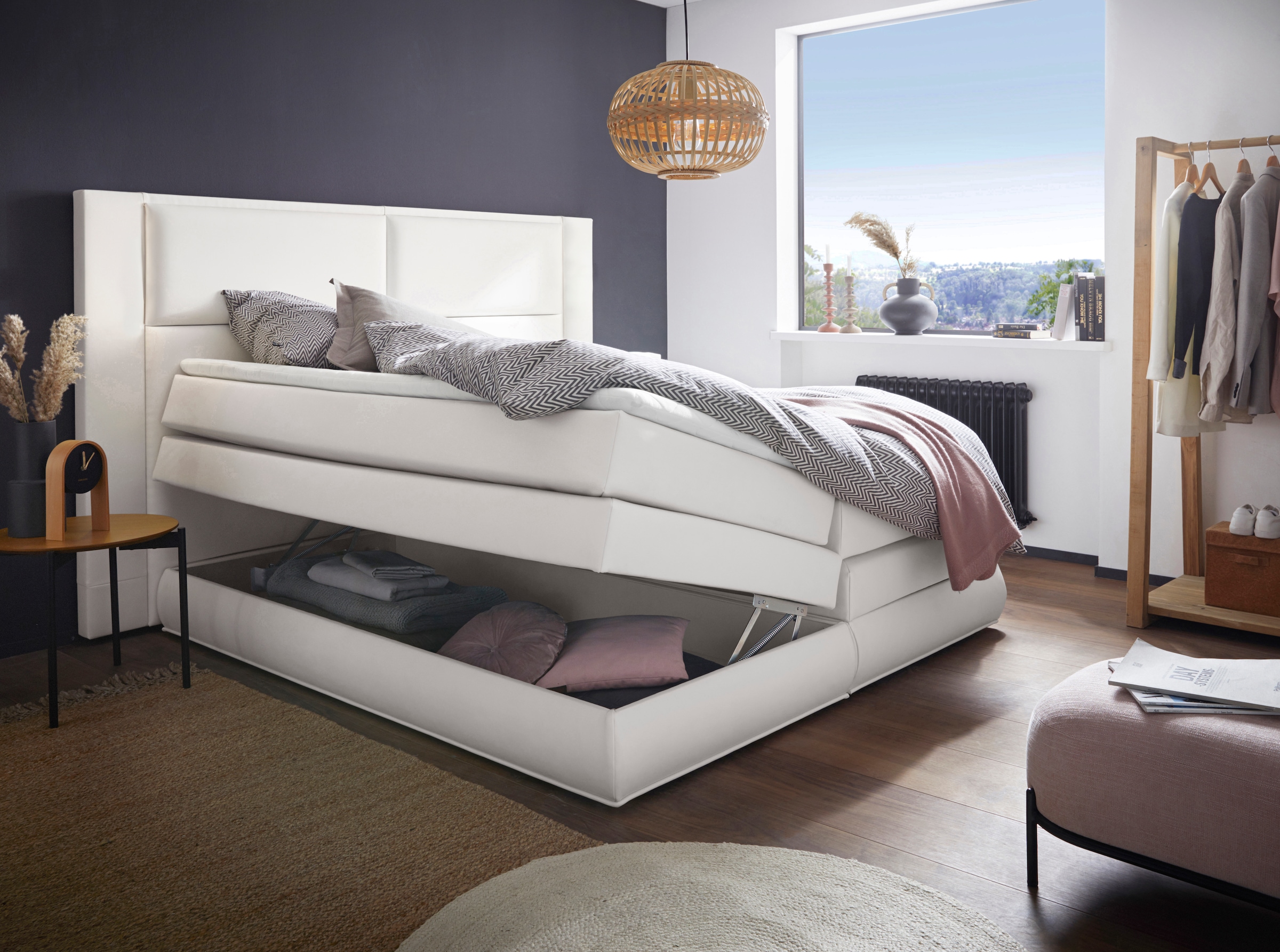 COLLECTION AB Boxspringbett Copenhagen, inklusive Bettkasten und Topper, wahlweise mit LED-Beleuchtung