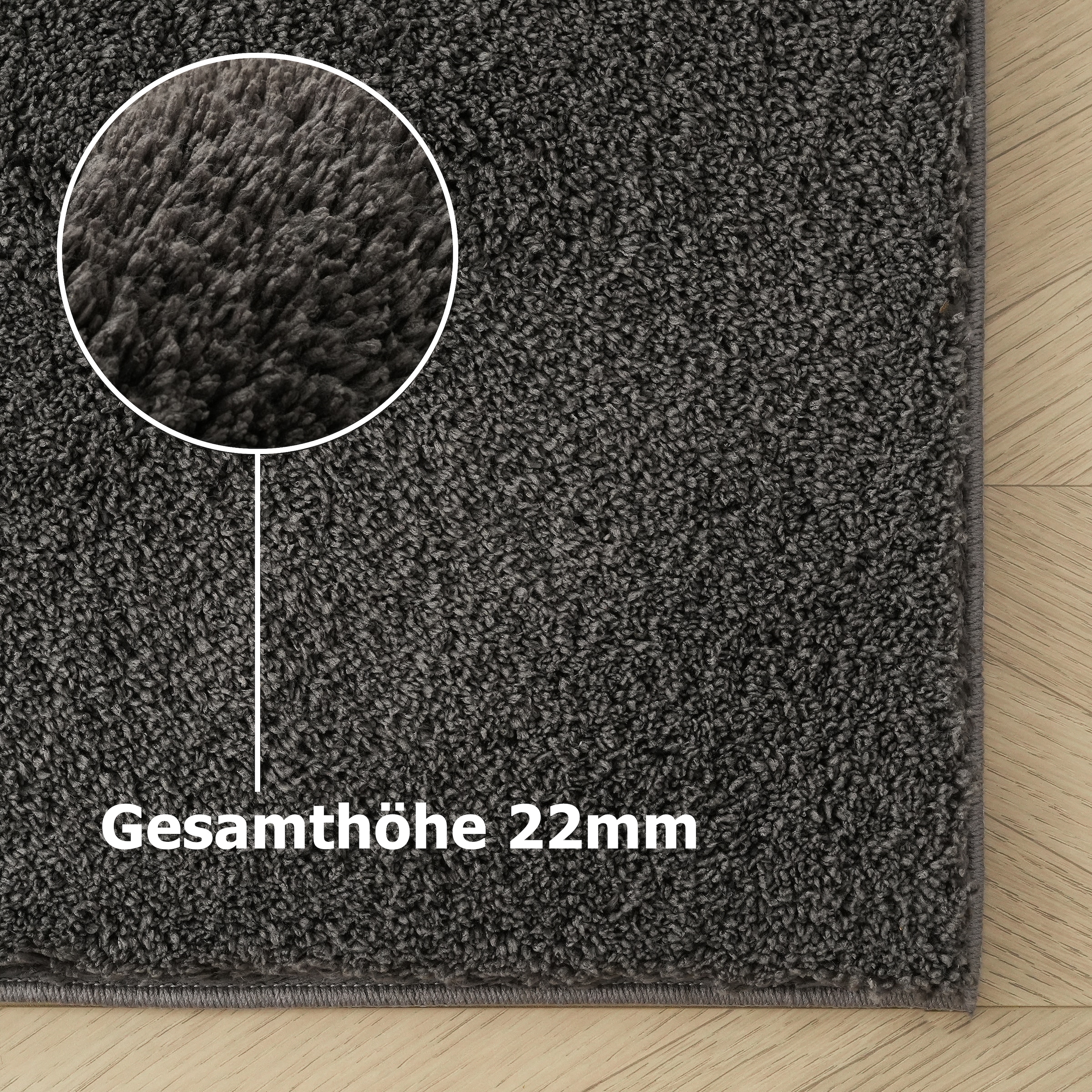 GOODproduct Teppich »Cali Shaggy« rechteckig 22 mm Höhe Uni-Farben, kuschelig, & weich, waschbar, Wohnzimmer, Schlafzimmer