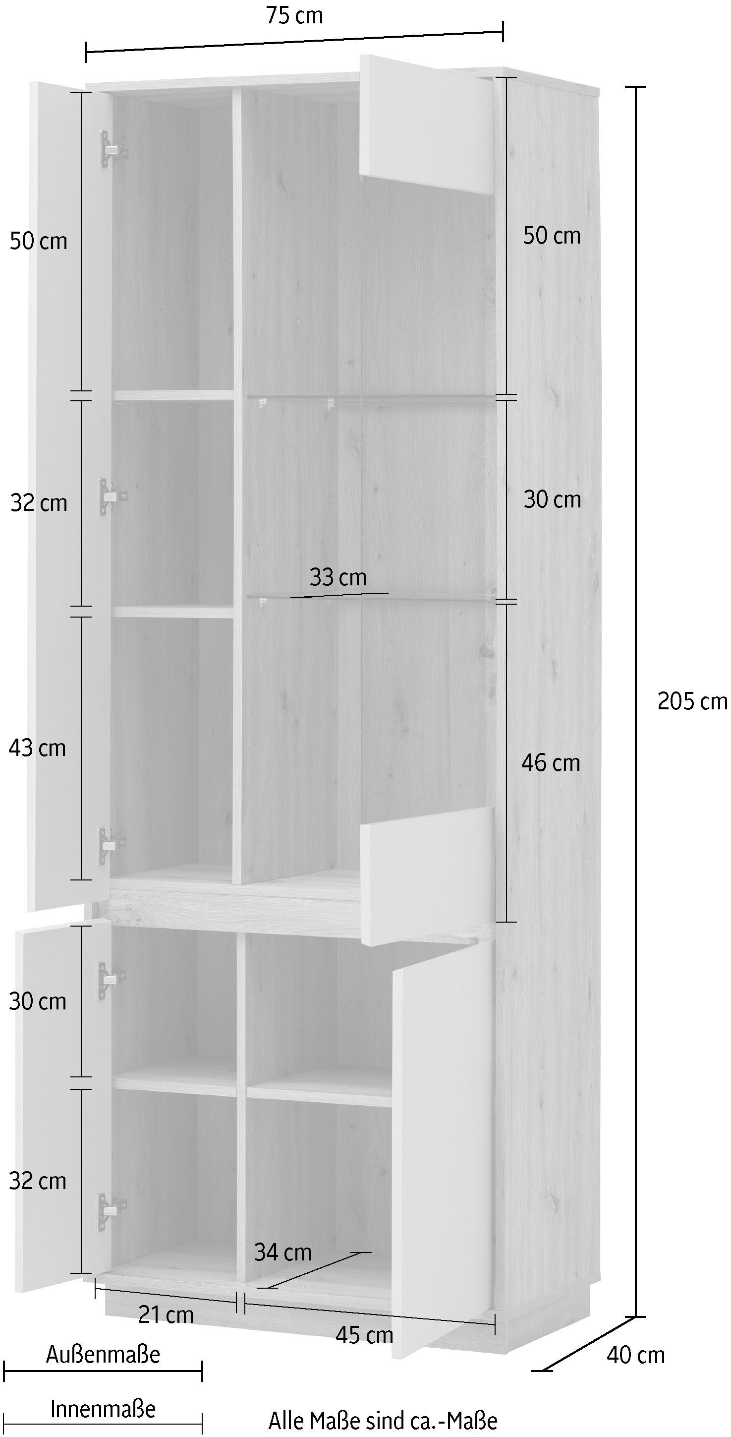 Home affaire Vitrine »Sonora, moderne Glasvitrine, Stauraumelement, Schrank« filigrane Rahmenoptik, ausreichend Stauraum, vielseitig einsetzbar