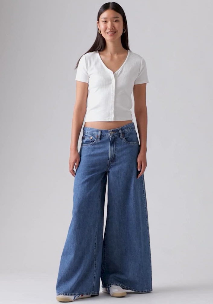 Levi's® T-shirt en V mit Knopfleiste