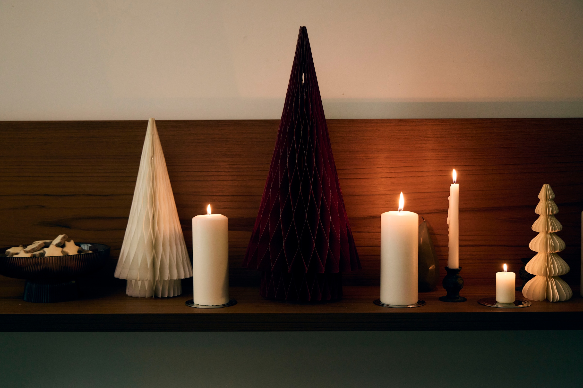 LeGer Home by Lena Gercke Arbre de décoration »hochwertige Papeterie mit goldfb.Glitzerdetails, Magnetverschluss« Décoration de Noël, comprend 3 tailles
