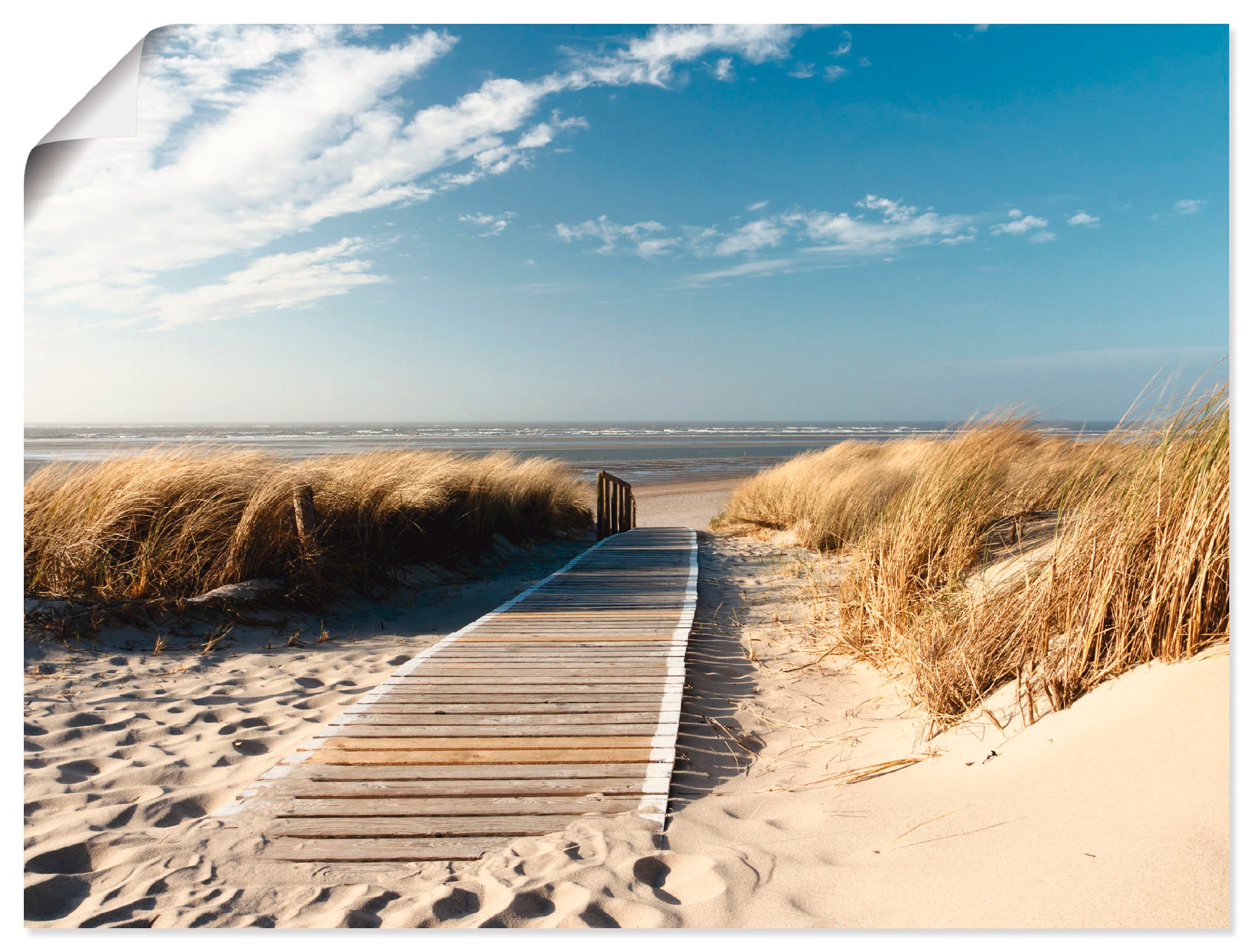 Image of Artland Wandbild »Nordseestrand auf Langeoog - Steg«, Strand, (1 St.) bei Ackermann Versand Schweiz
