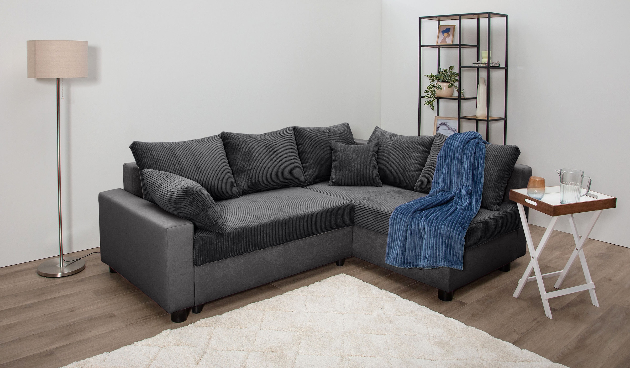 Image of COLLECTION AB Ecksofa "Parma L-Form, B: 224 cm" Bettfunktion, Bettkasten & 2 Zierkissen, Federkern