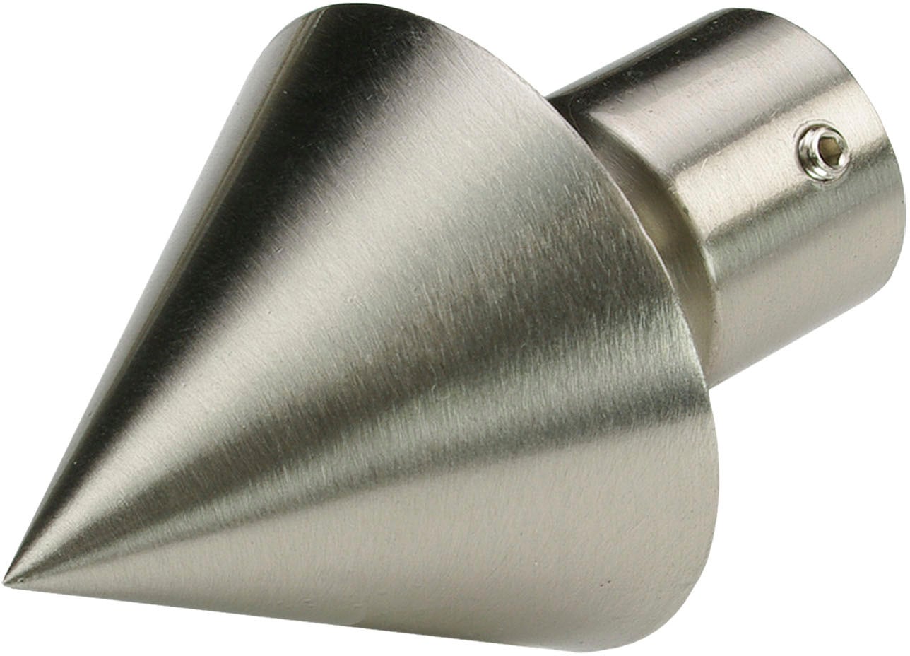Image of Liedeco Gardinenstangen-Endstück "Endstück, Endknopf edelstahl-optik "France" Kegel mit Rohraufnahme" Endstück, Endknopf Kegel, 1 Stück