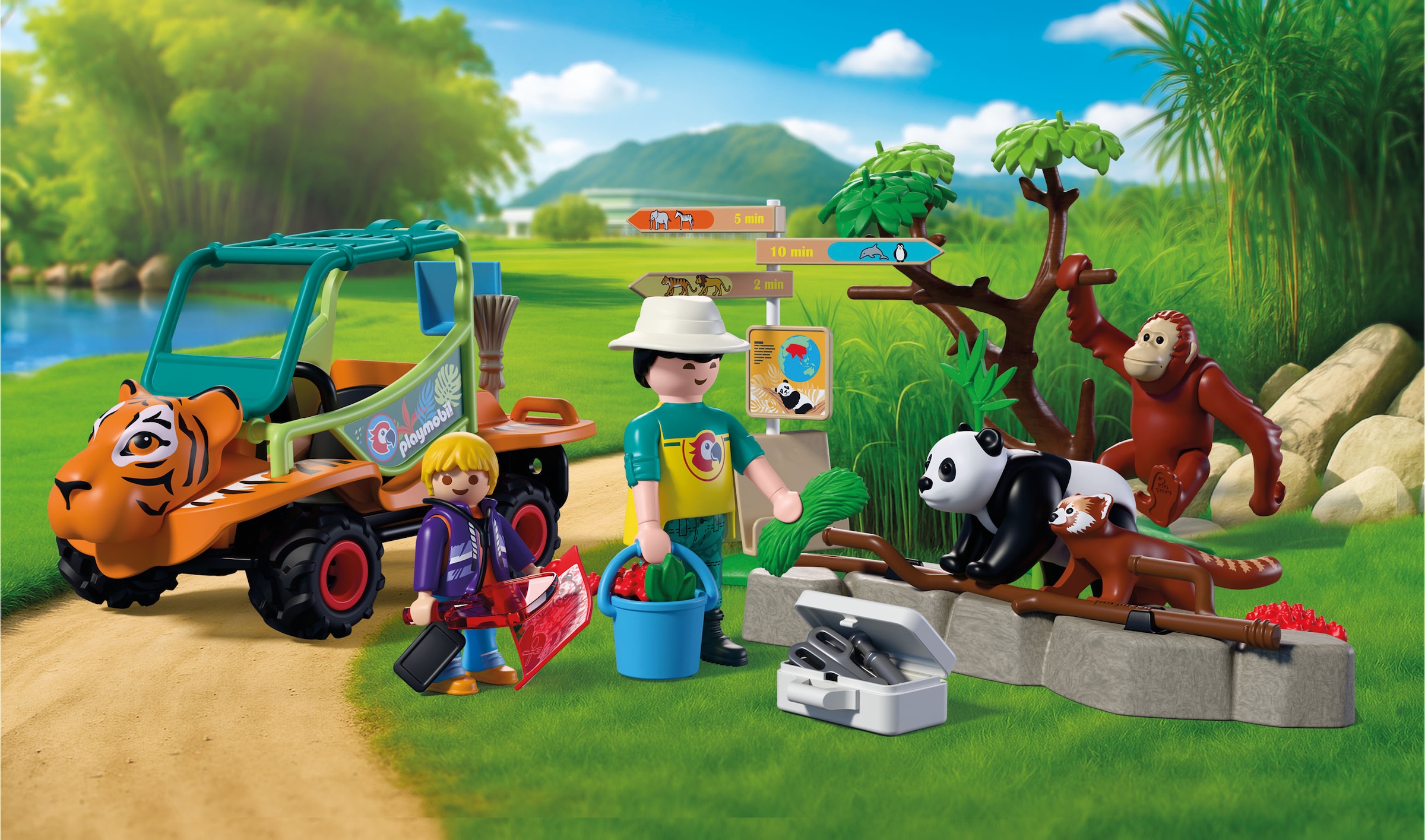 Playmobil® Konstruktions-Spielset »Zoo: Tierpflegermobil (72072), Animals & Friends« Made in Europe
