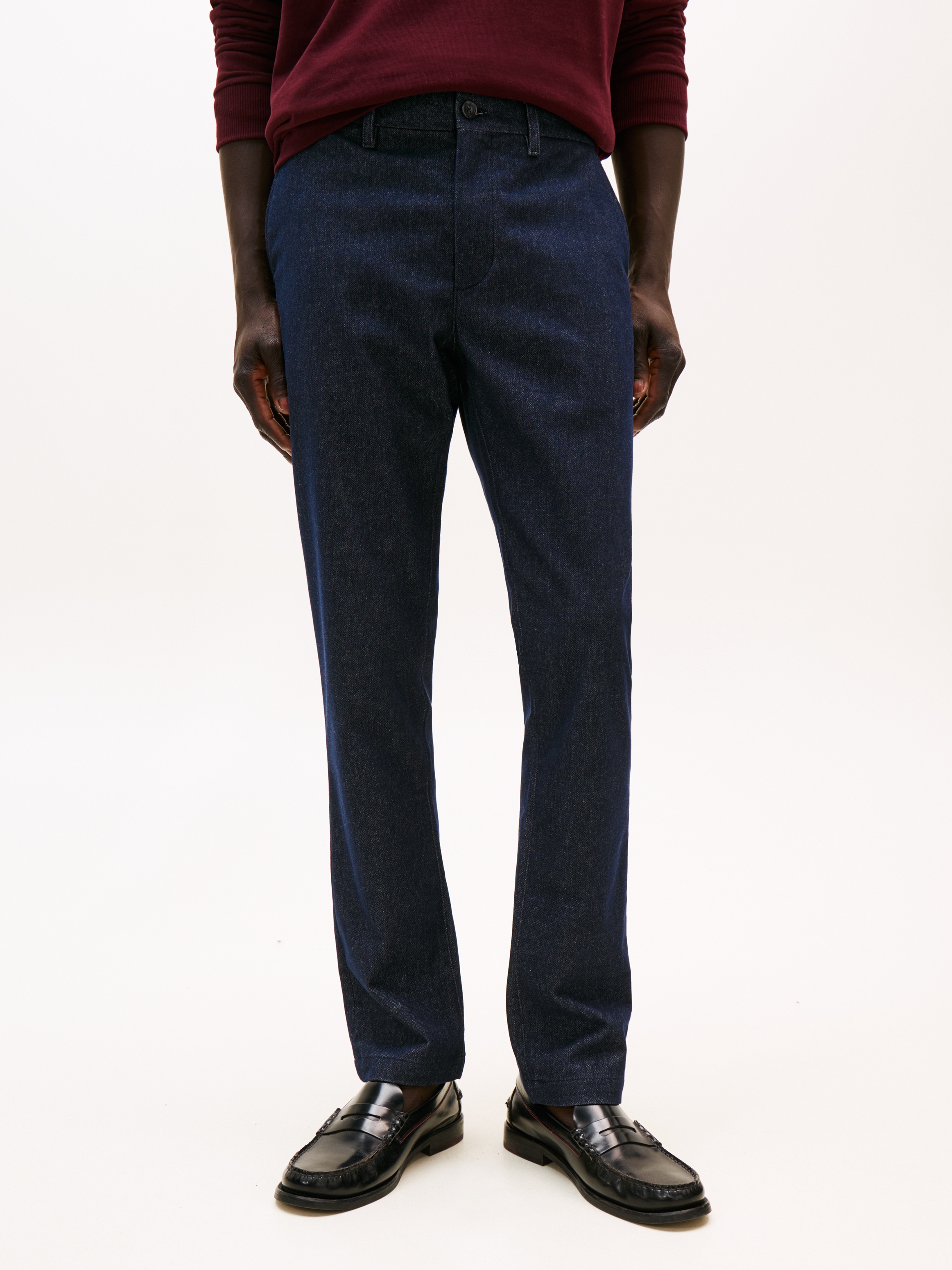 Image of Tommy Hilfiger Chinohose "BLEECKER BRUSHED MARL" Slim Fit, gebürstete Melangeoptik