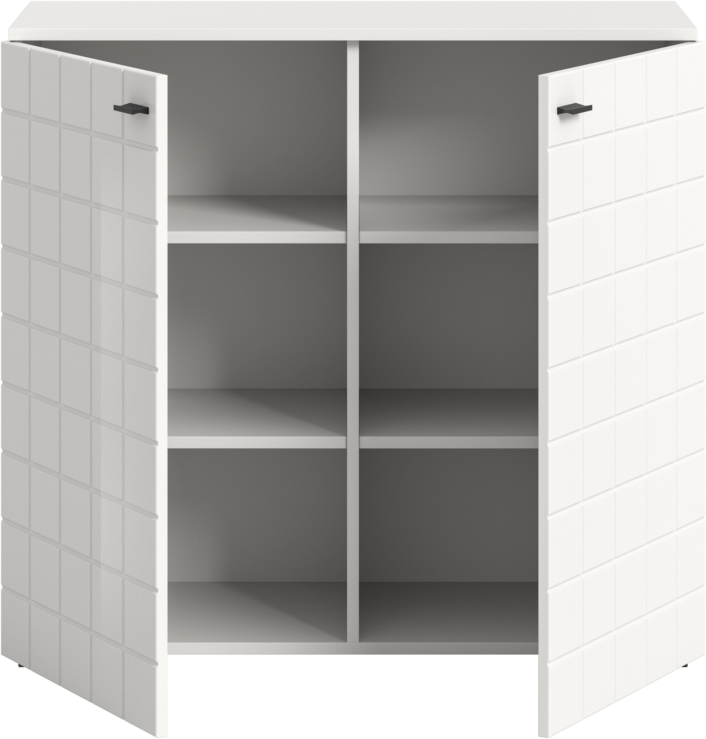 INOSIGN Kommode »Gora, Breite 92 cm, gefräste Front in Waffeloptik hochglanz«, Sideboard, Schrank, Anrichte
