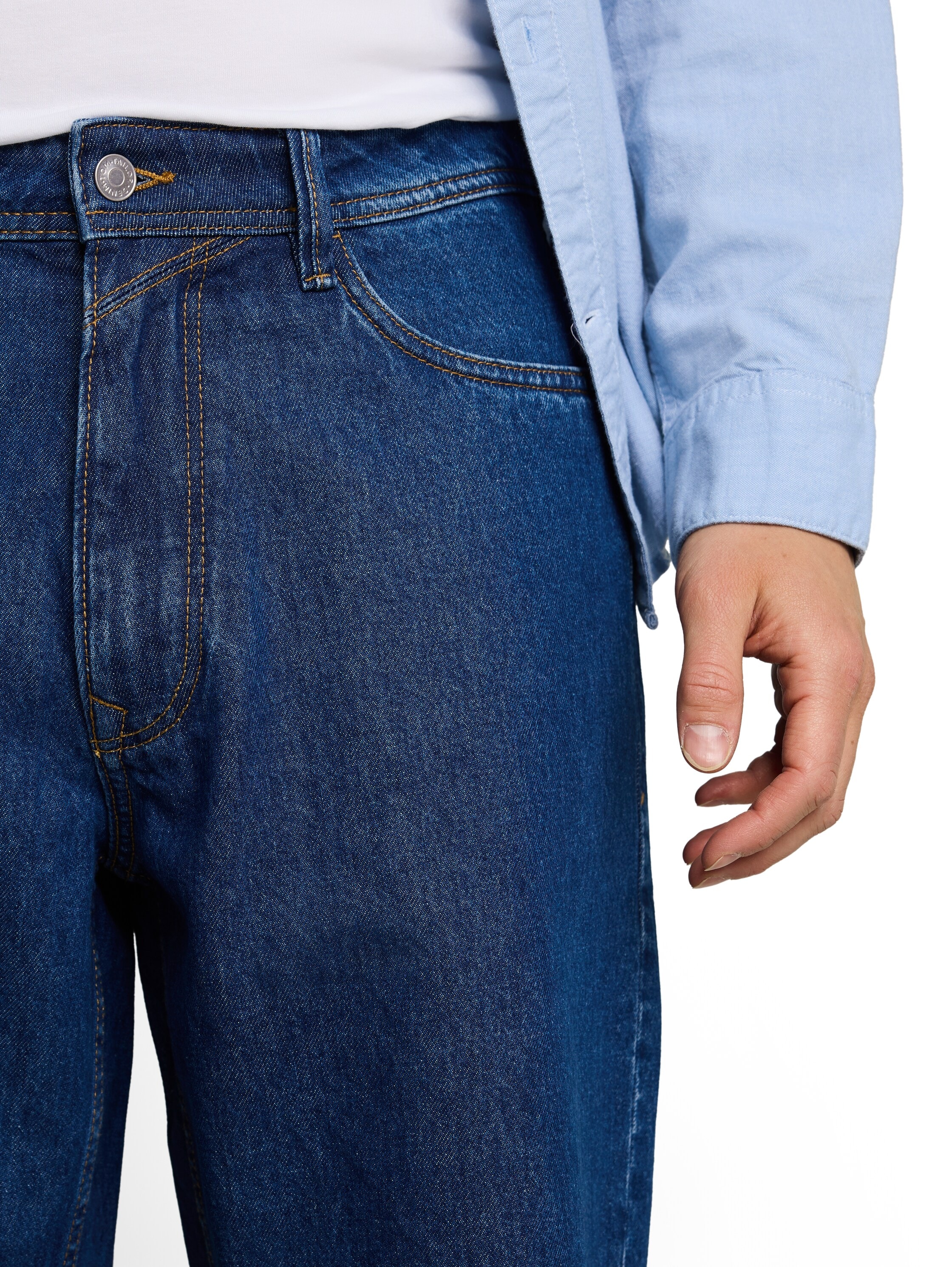 TOM TAILOR Denim Short en jean en coton, avec passants de ceinture