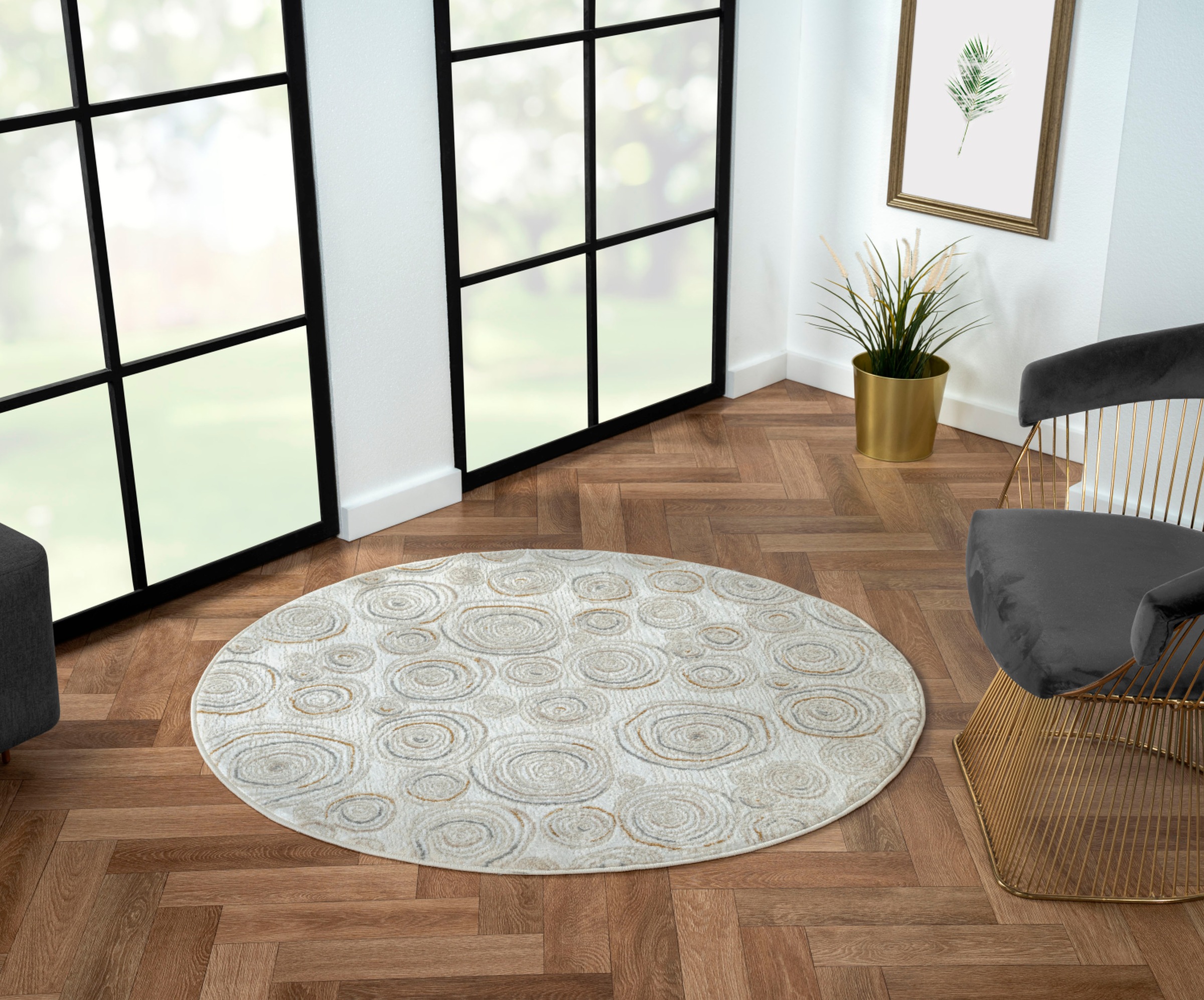 Image of Myflair Möbel & Accessoires Teppich "My Style" rund 10 mm Höhe Kurzflor, Scandi-Design, besonders weich durch Microfaser
