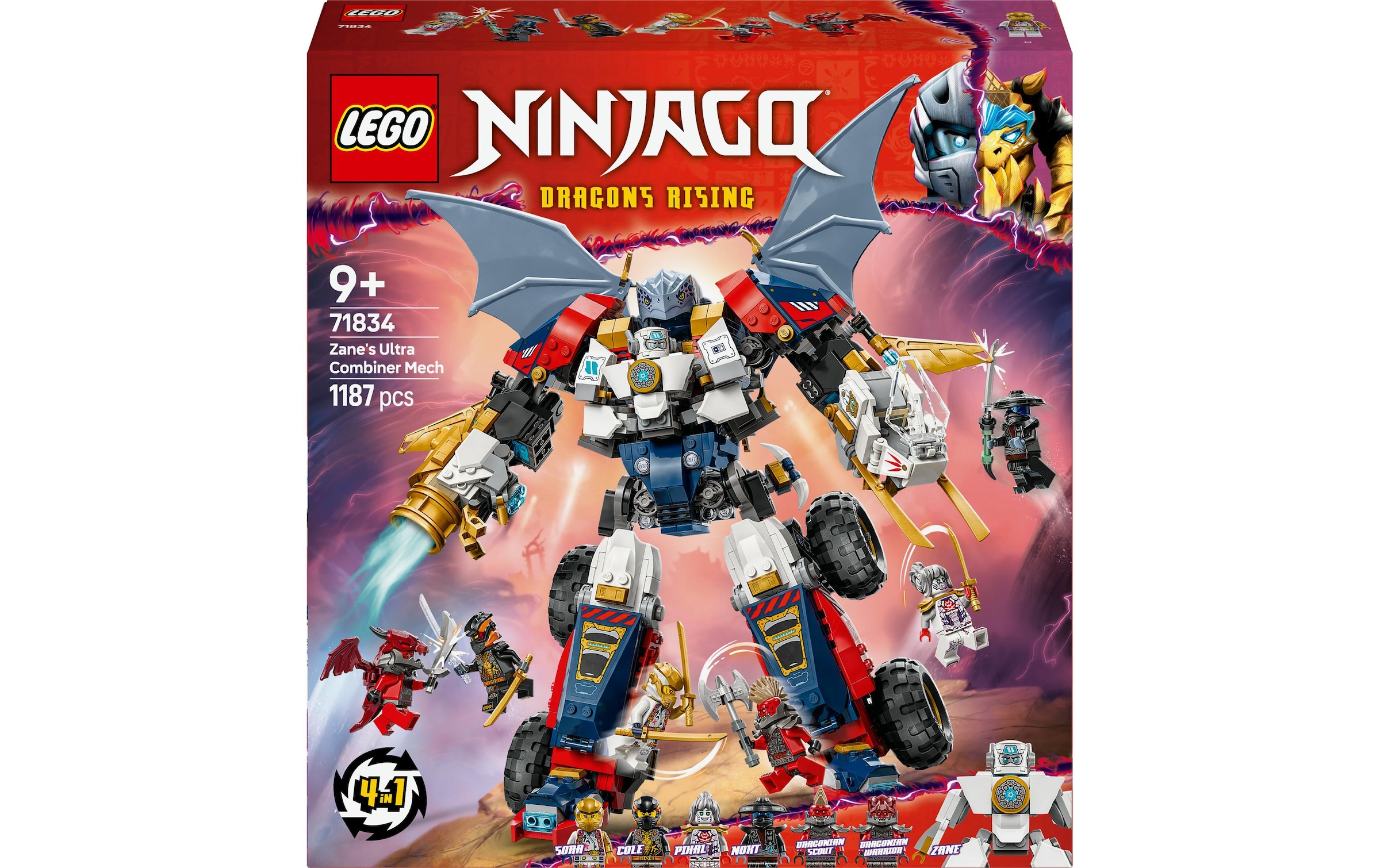 LEGO® Spielbausteine »Ninjago Zanes Ultra-Kombi-Mech 71834«, (1187 St.)