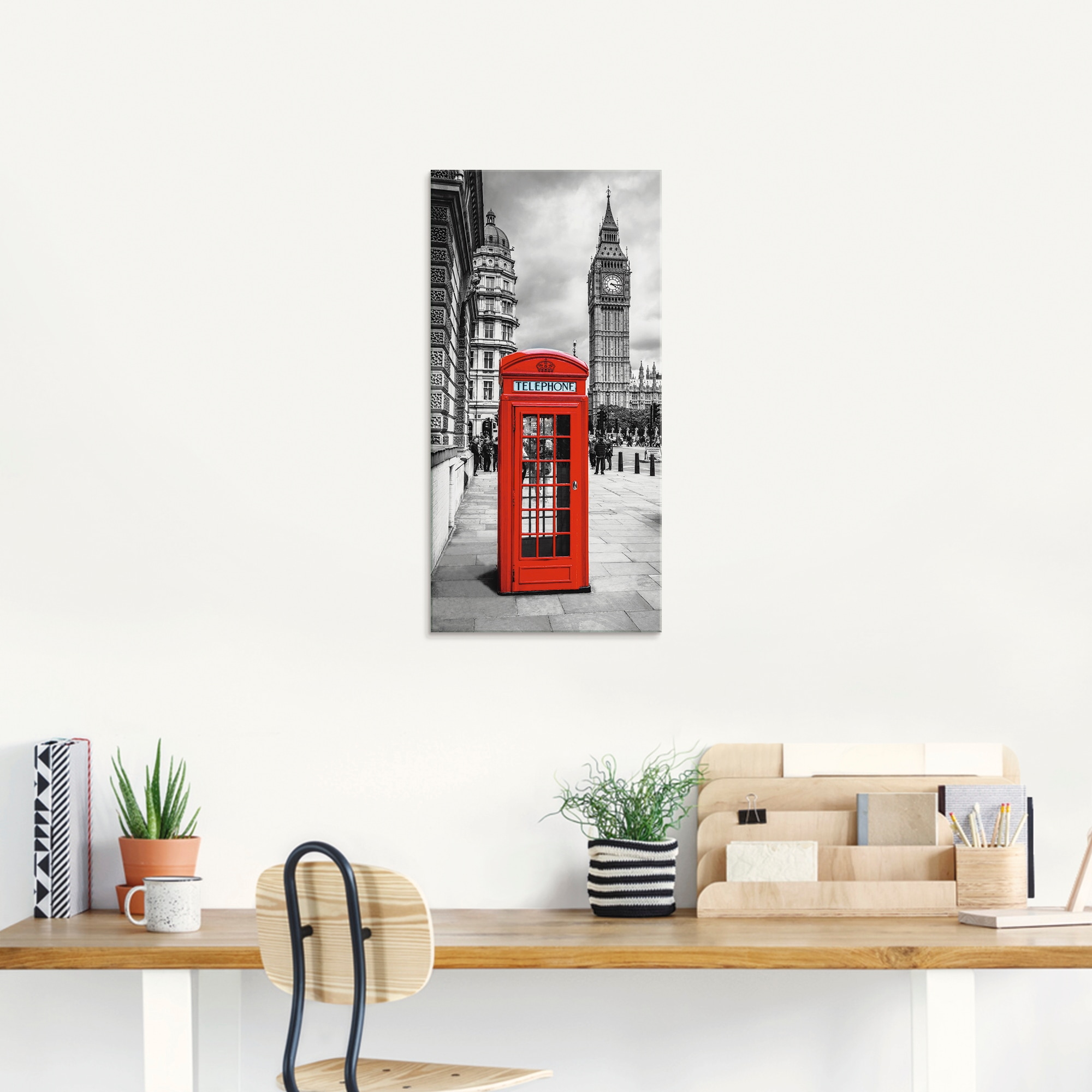 Artland Tableau en verre »London Telefonzelle I« Éléments architecturaux 1 cuis tlg. disponible en différentes tailles